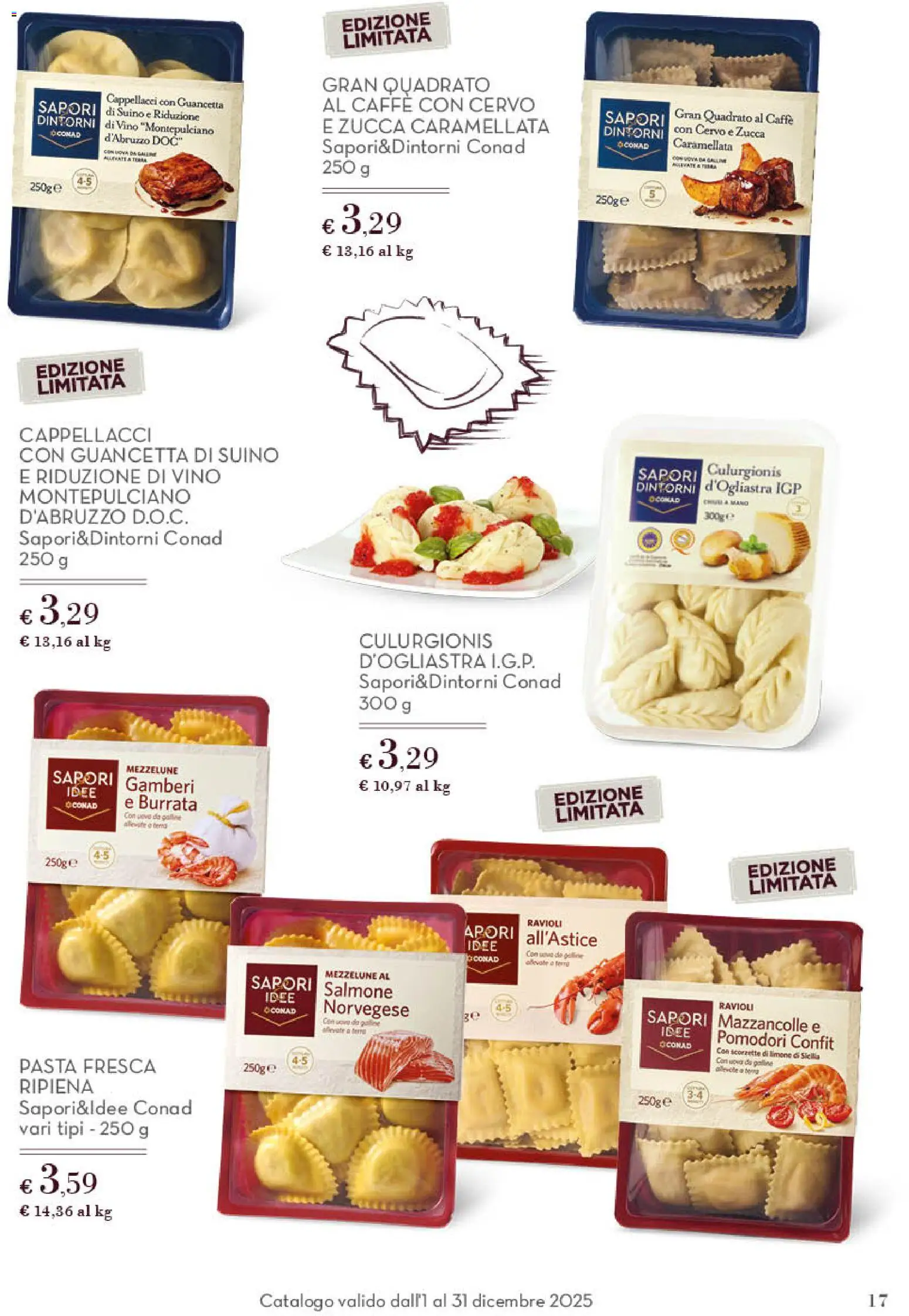 Volantino Conad del 01.12.2025 | Pagina: 17 | Prodotti: Uova, Gamberi, Vino, Ravioli