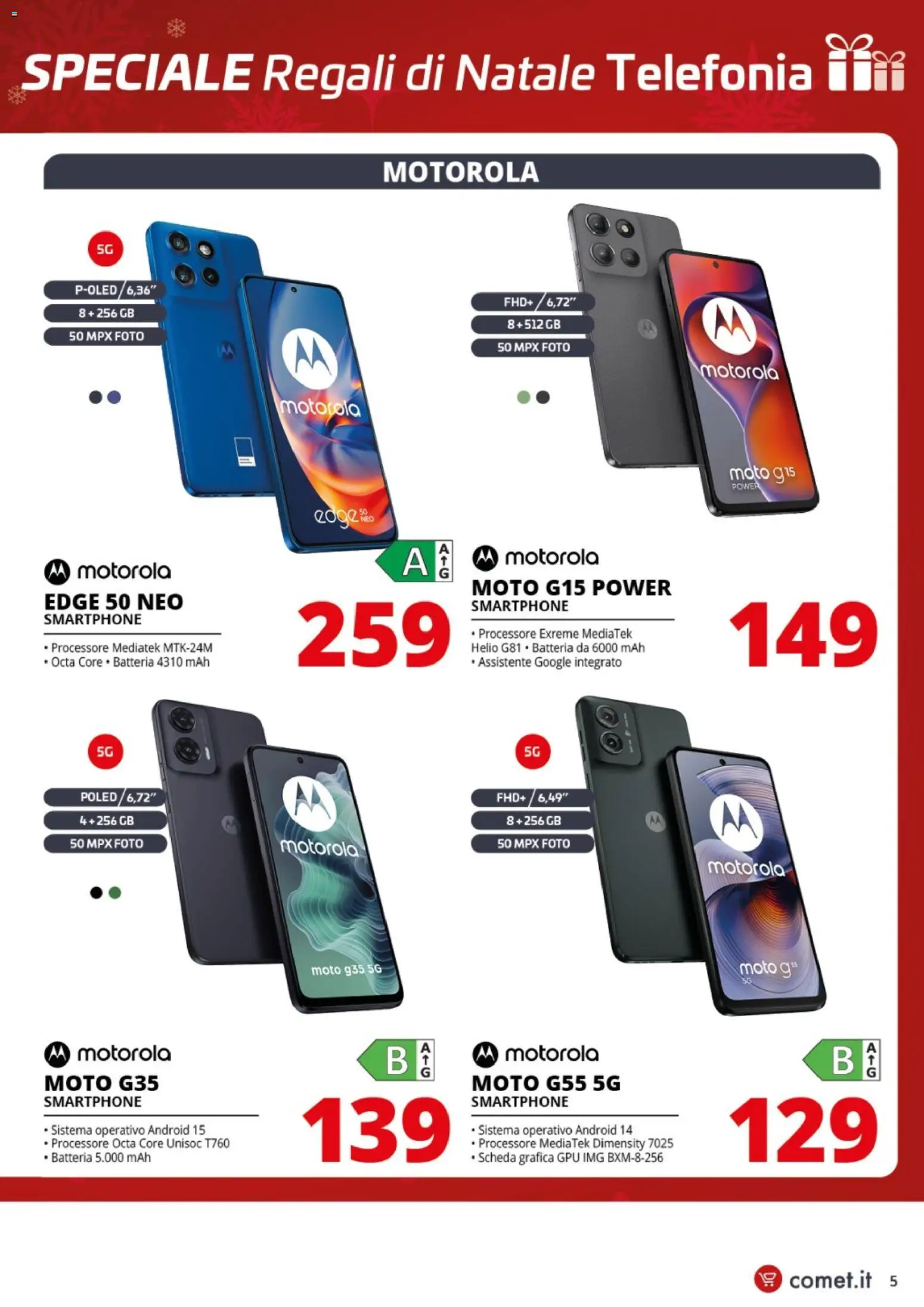 Volantino Comet del 04.12.2025 | Pagina: 5 | Prodotti: Smartphone, Batteria