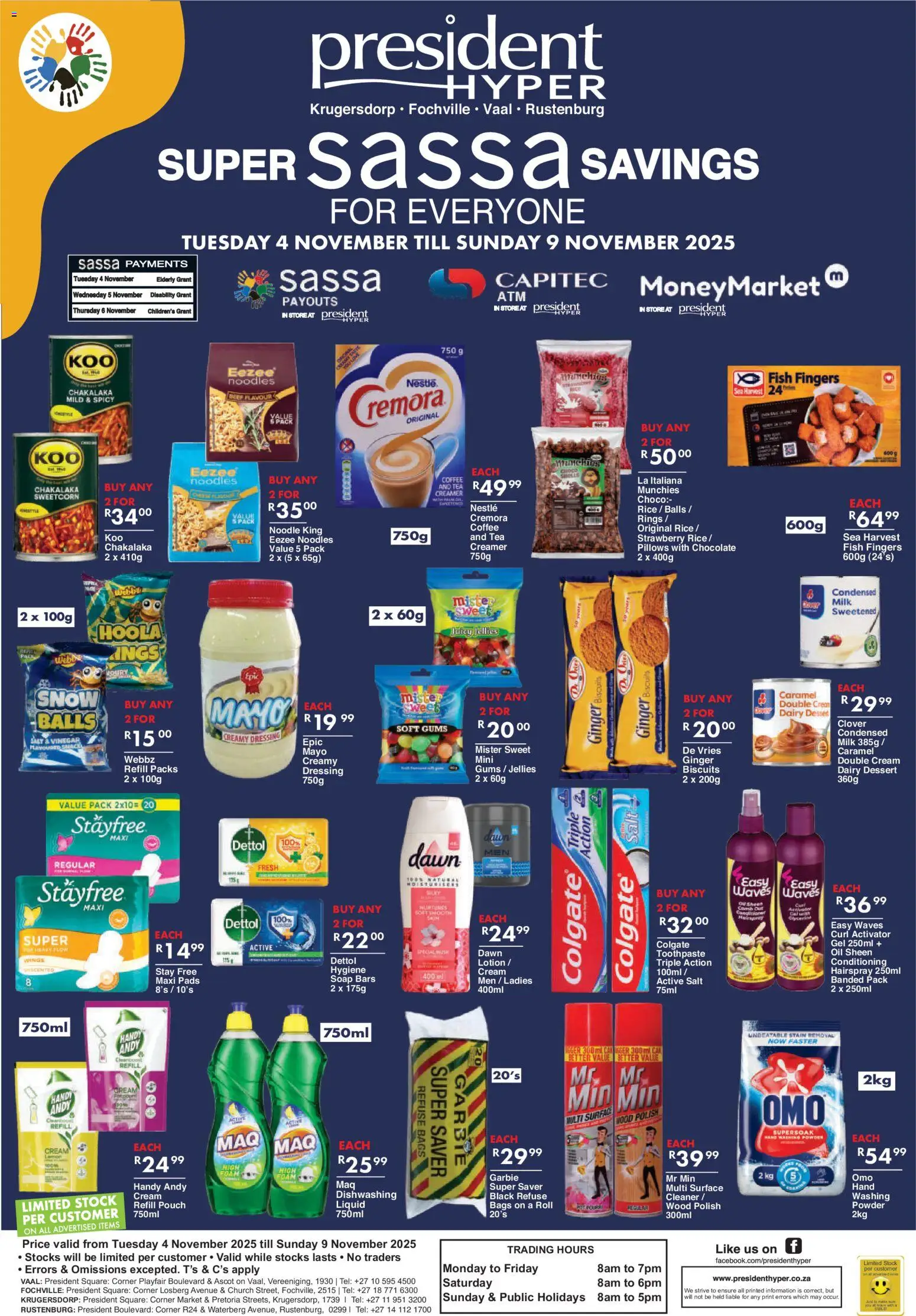 New President Hyper catalogue – valid from 04.11.2025 | Page: 2 | Products: Chocolate, Powder, Refuse bags, Toothpaste