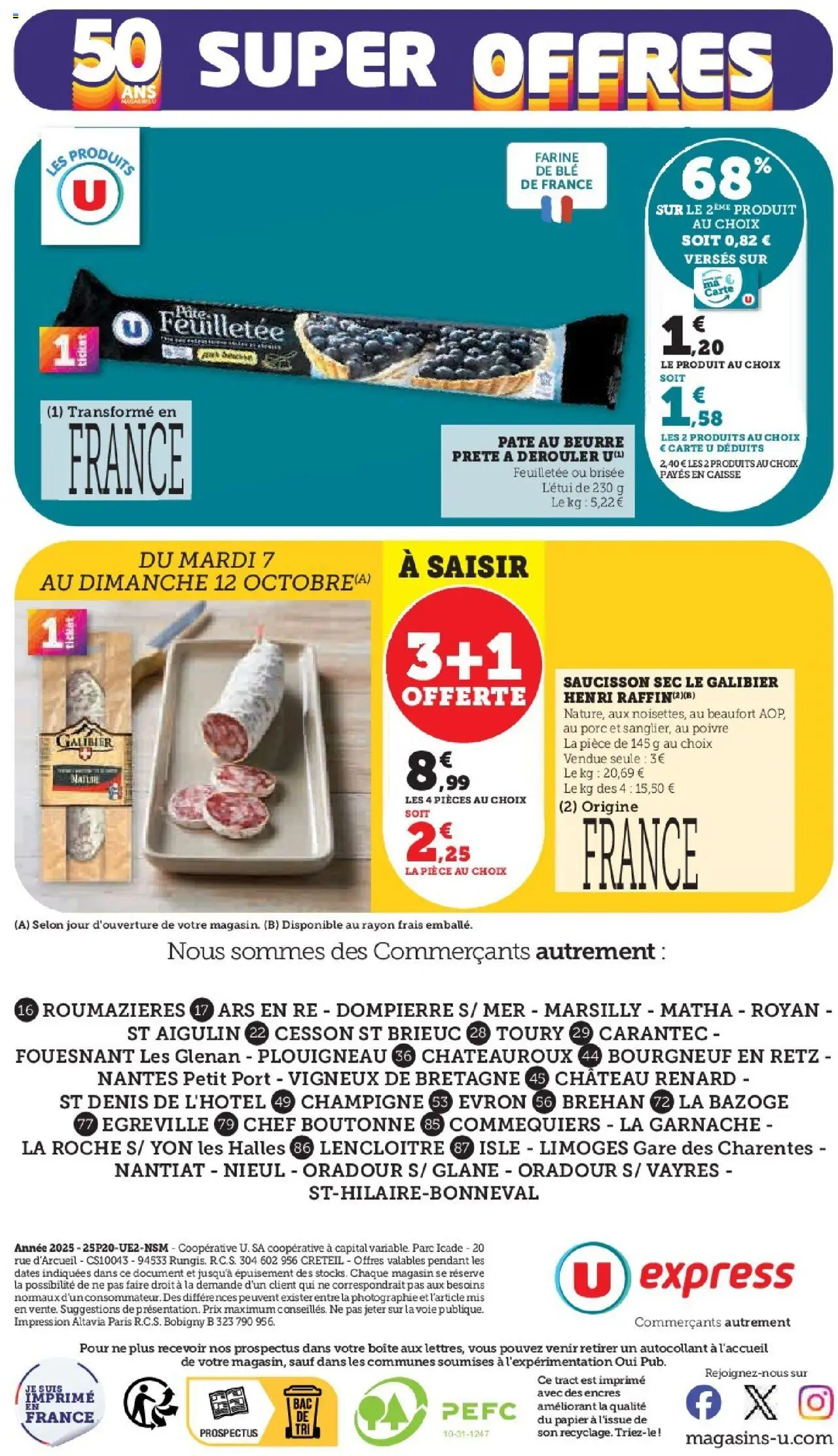 {H1} | Page: 24 | Produits: Saucisson, Saucisson sec, Beaufort, Farine
