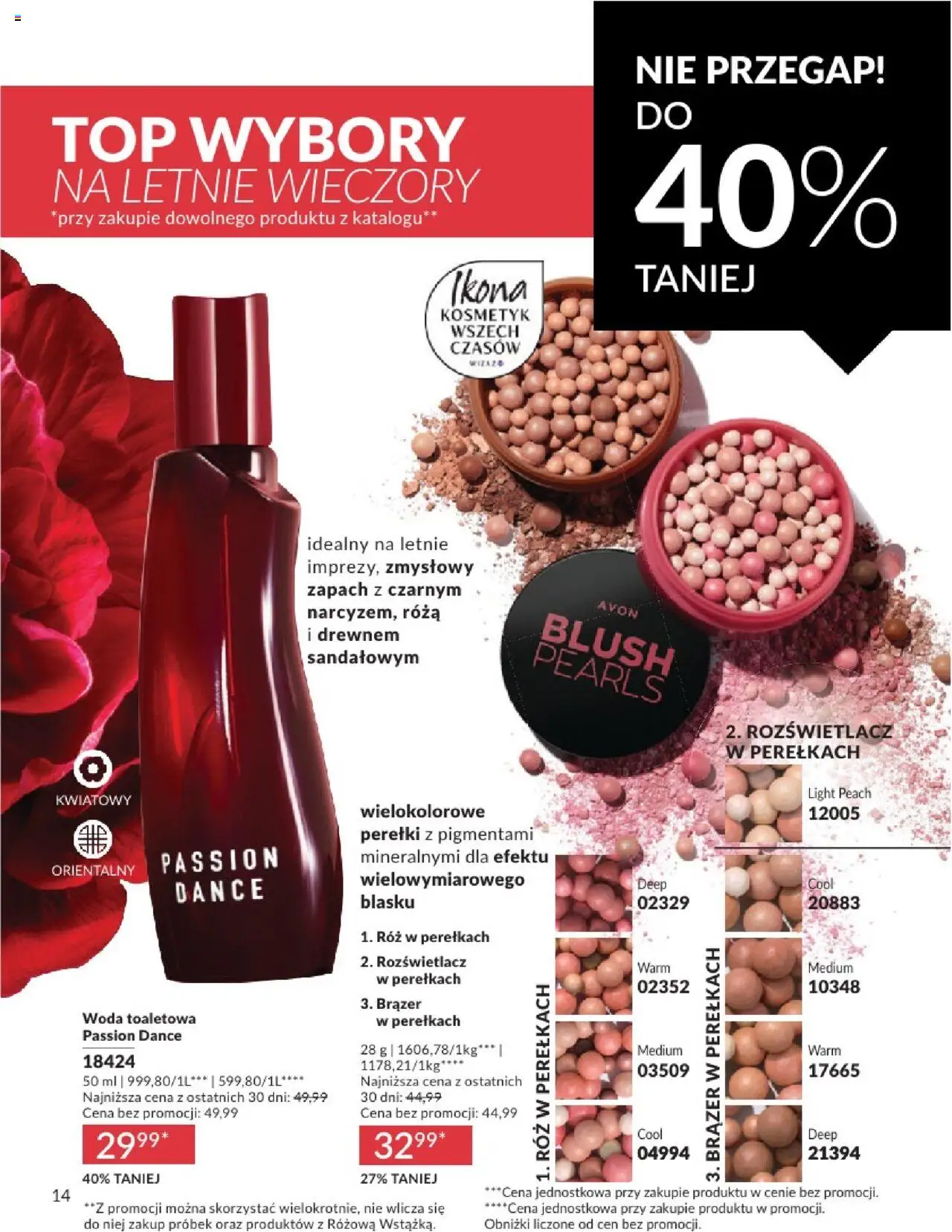Avon Katalog 08 2025 od 01.08.2025 | Strona: 14 | Produkty: Top, Woda toaletowa, Róż, Rozświetlacz