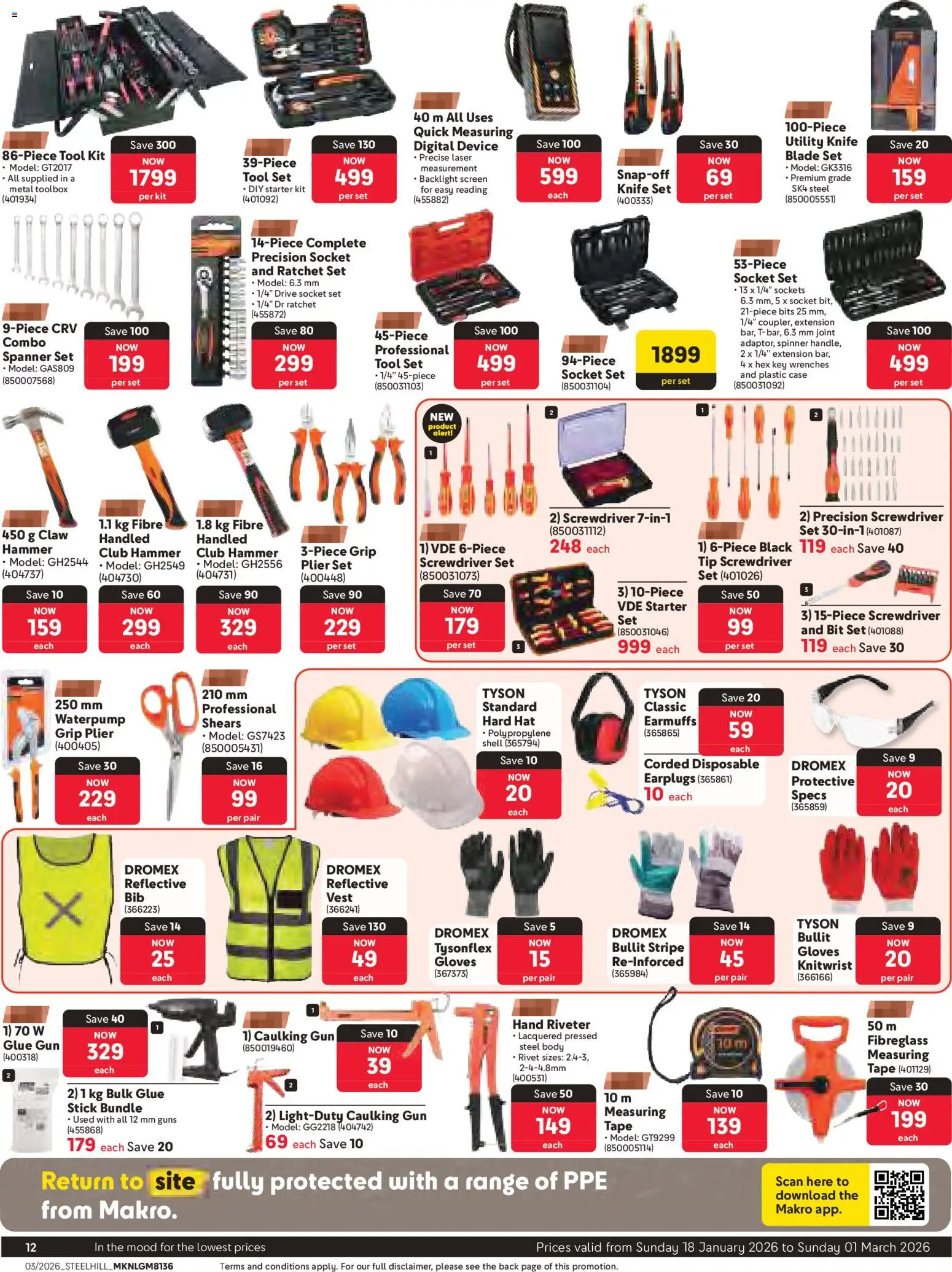 New Makro catalogue – valid from 18.01.2026 | Page: 12 | Products: Utility, Socket set, Socket, Hammer