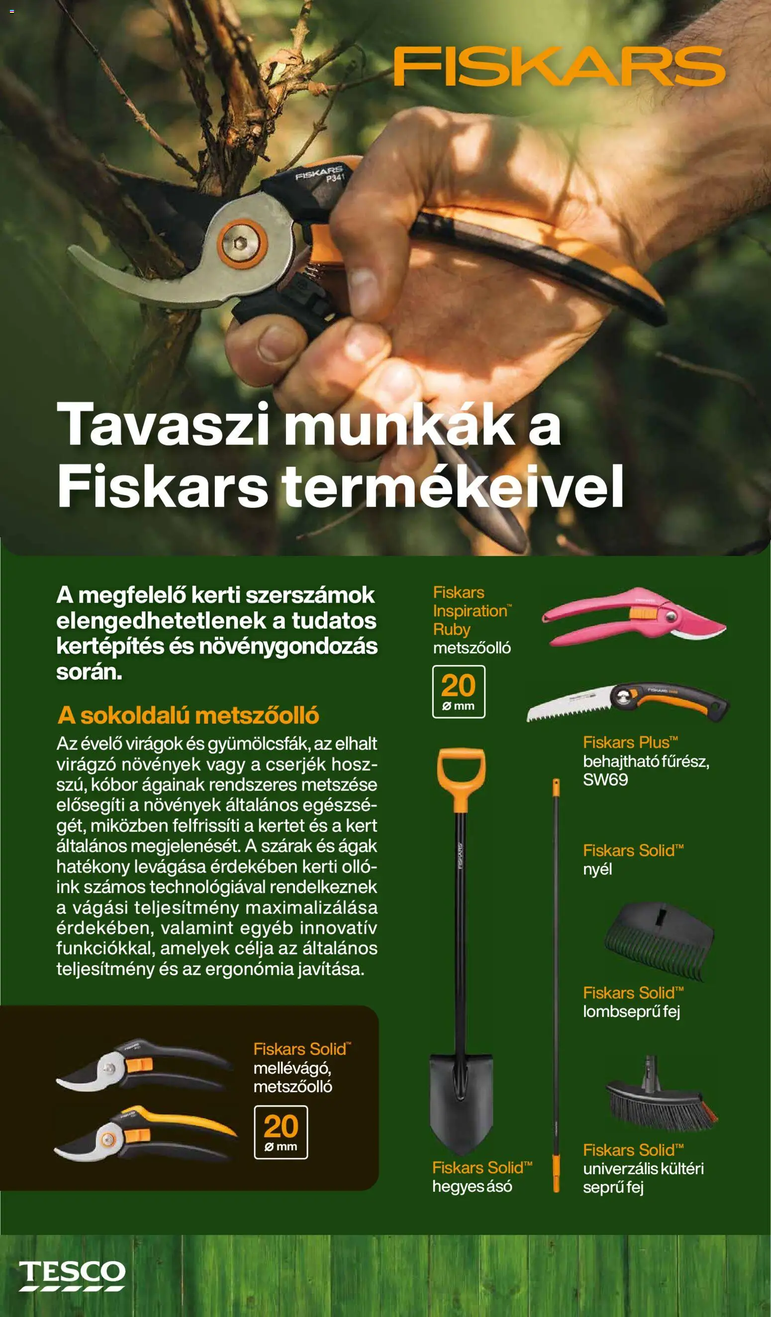 Tesco akciós ujság - amely érvényes a következő dátumtól: 04.03.2026 | Oldal: 12 | Termékek: Virágok, Szerszámok, Metszőolló, Kerti szerszámok