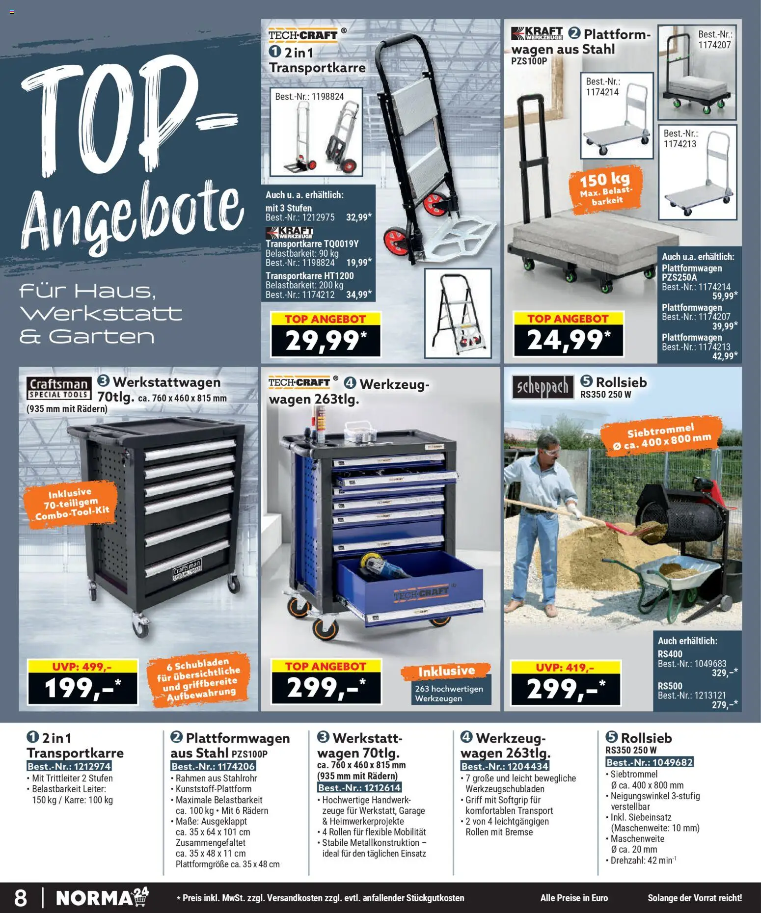 Norma Bestellmagazin März 2026 – gültig ab 01.03.2026 | Seite: 8 | Produkte: Top