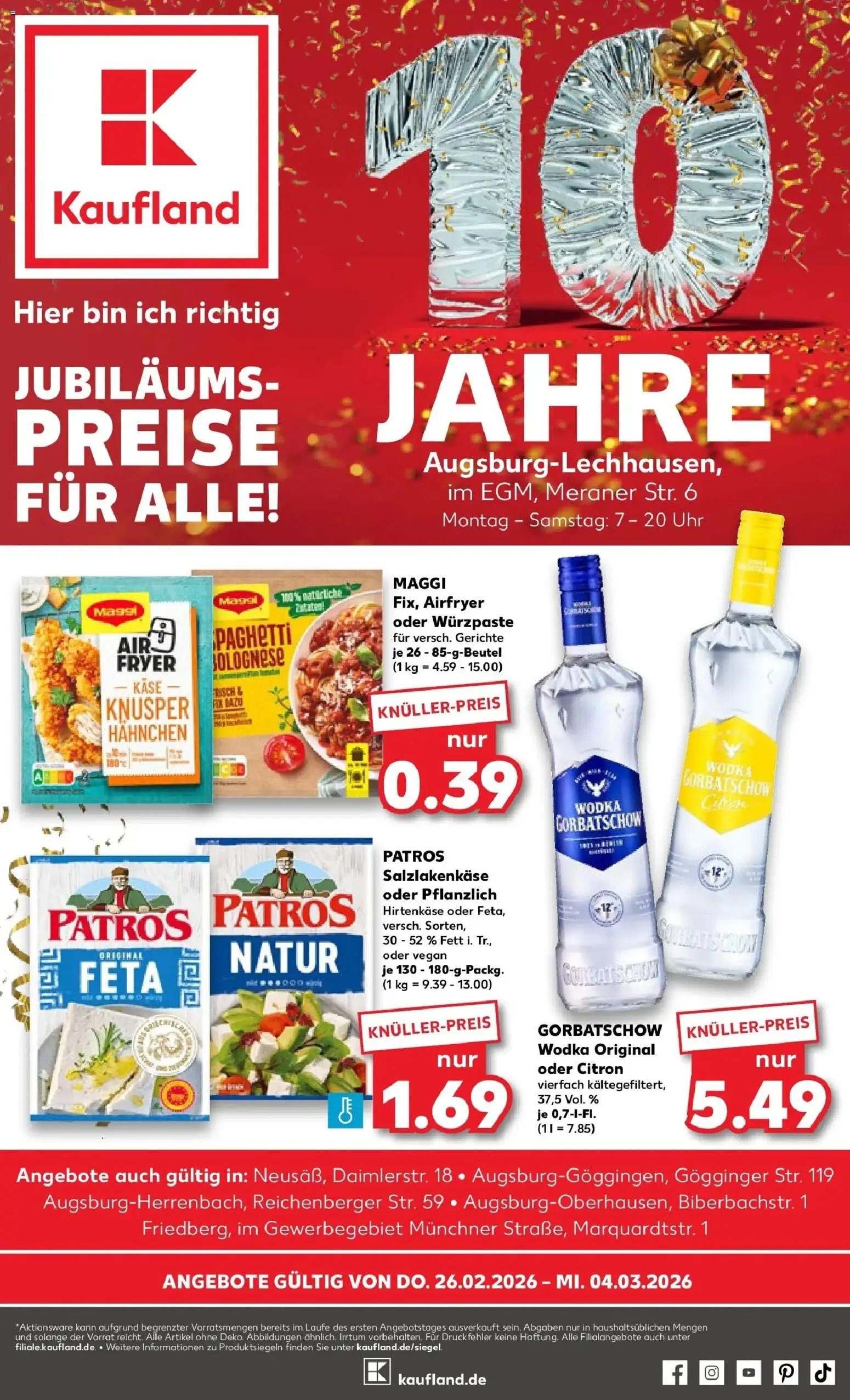 Kaufland prospekt Neusäß	 – gültig ab 26.02.2026 | Seite: 1 | Produkte: Käse, Wodka gorbatschow, Wodka, Uhr