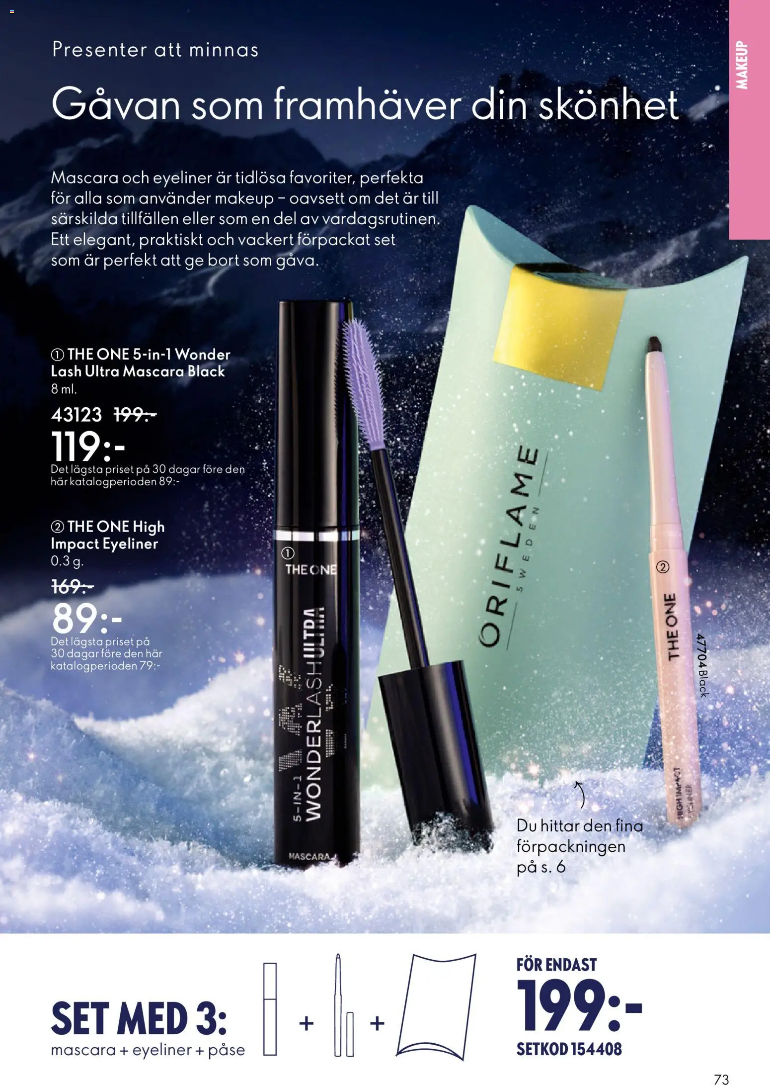 Oriflame reklamblad aktuell från 10.12.2025 | Sida: 73 | Produkter: Mascara, Eyeliner, Set