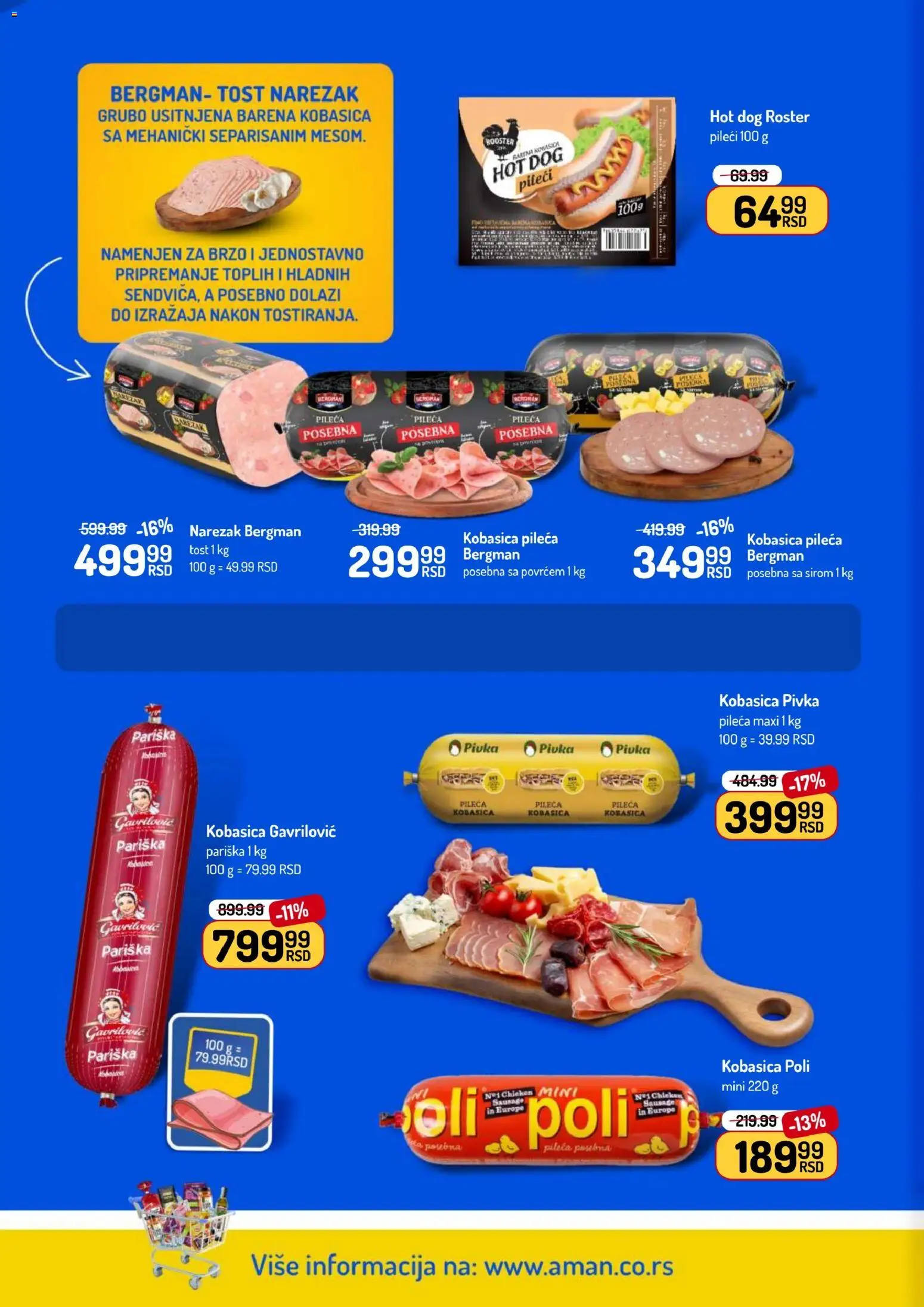 Aman katalog - važi od 16.02.2026 | Strana: 6 | Proizvode: Narezak, Hot dog, Kobasica