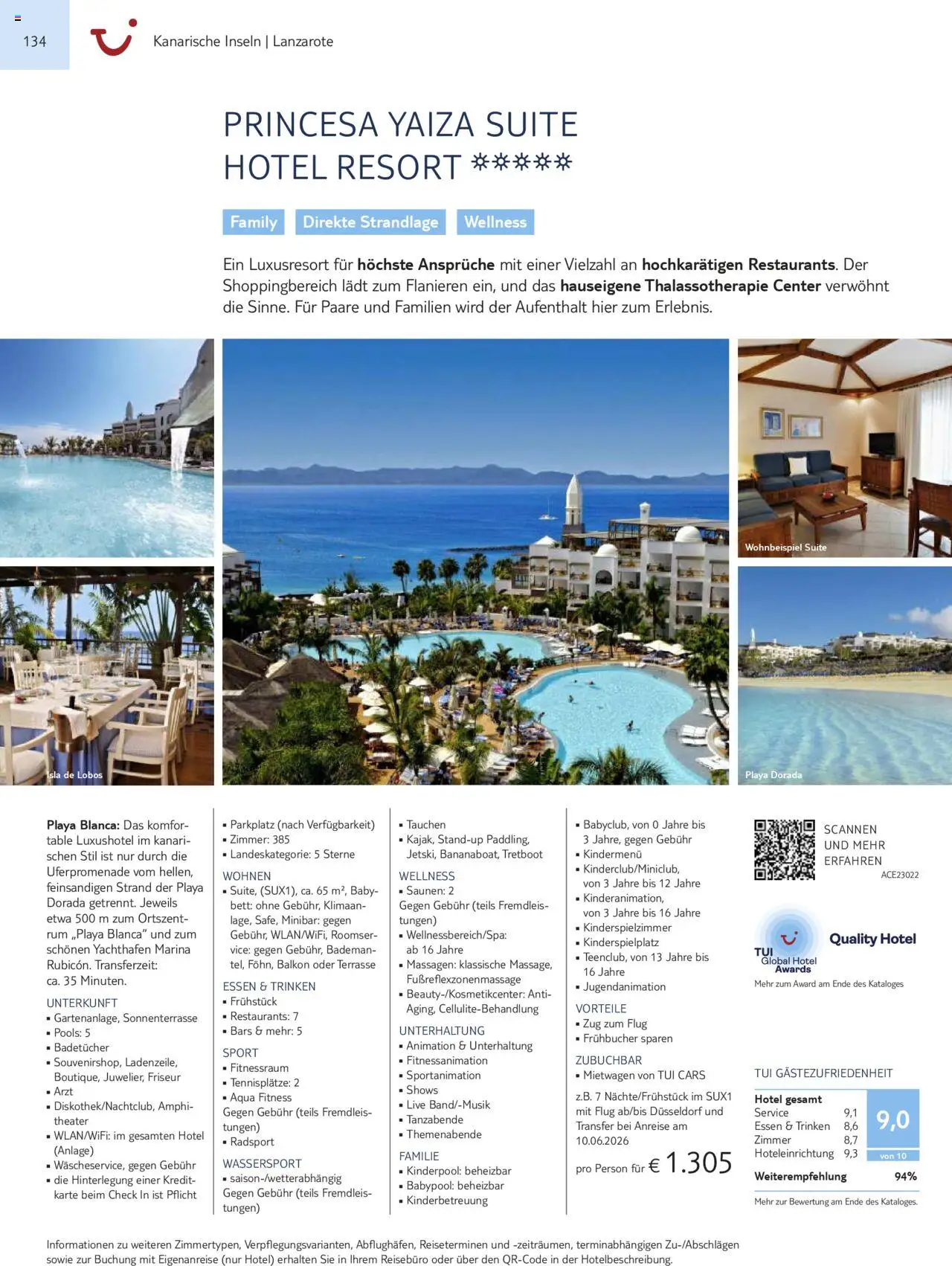 TUI Prospekt Kanaren, Kapverden & Senegal 2025/26	  – gültig ab 01.11.2025 | Seite: 134 | Produkte: Bett, Rum