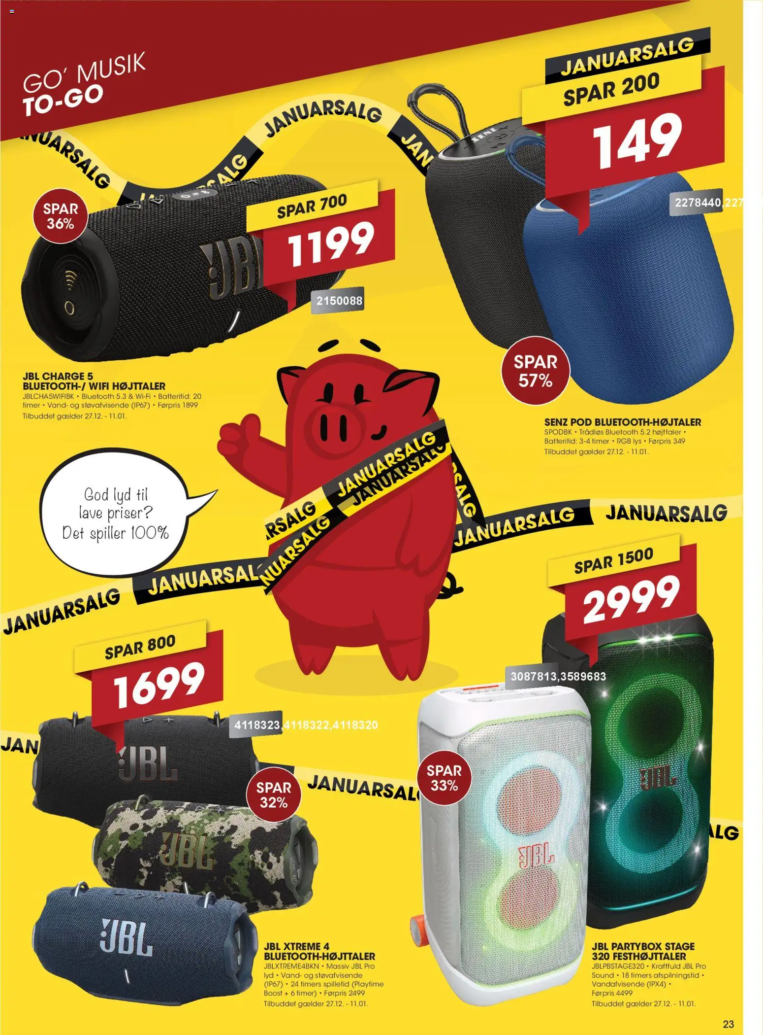 Punkt1 tilbudsavis – gyldig fra 27.12.2025 | Side: 23 | Produkter: Lyd, Højttaler