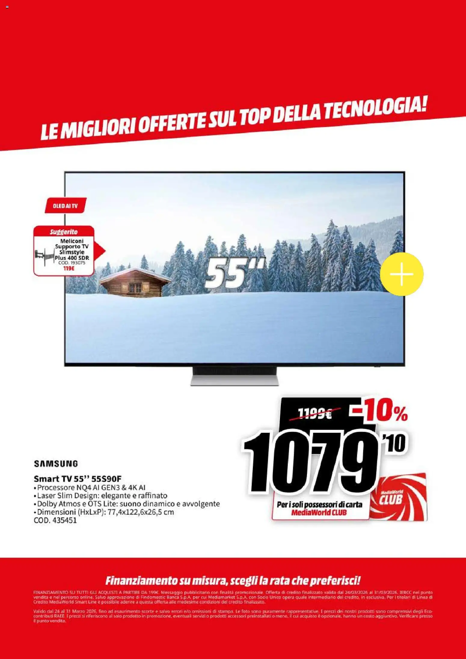 Volantino Media World del 24.03.2026 | Pagina: 2 | Prodotti: smart TV, Top, TV, Samsung