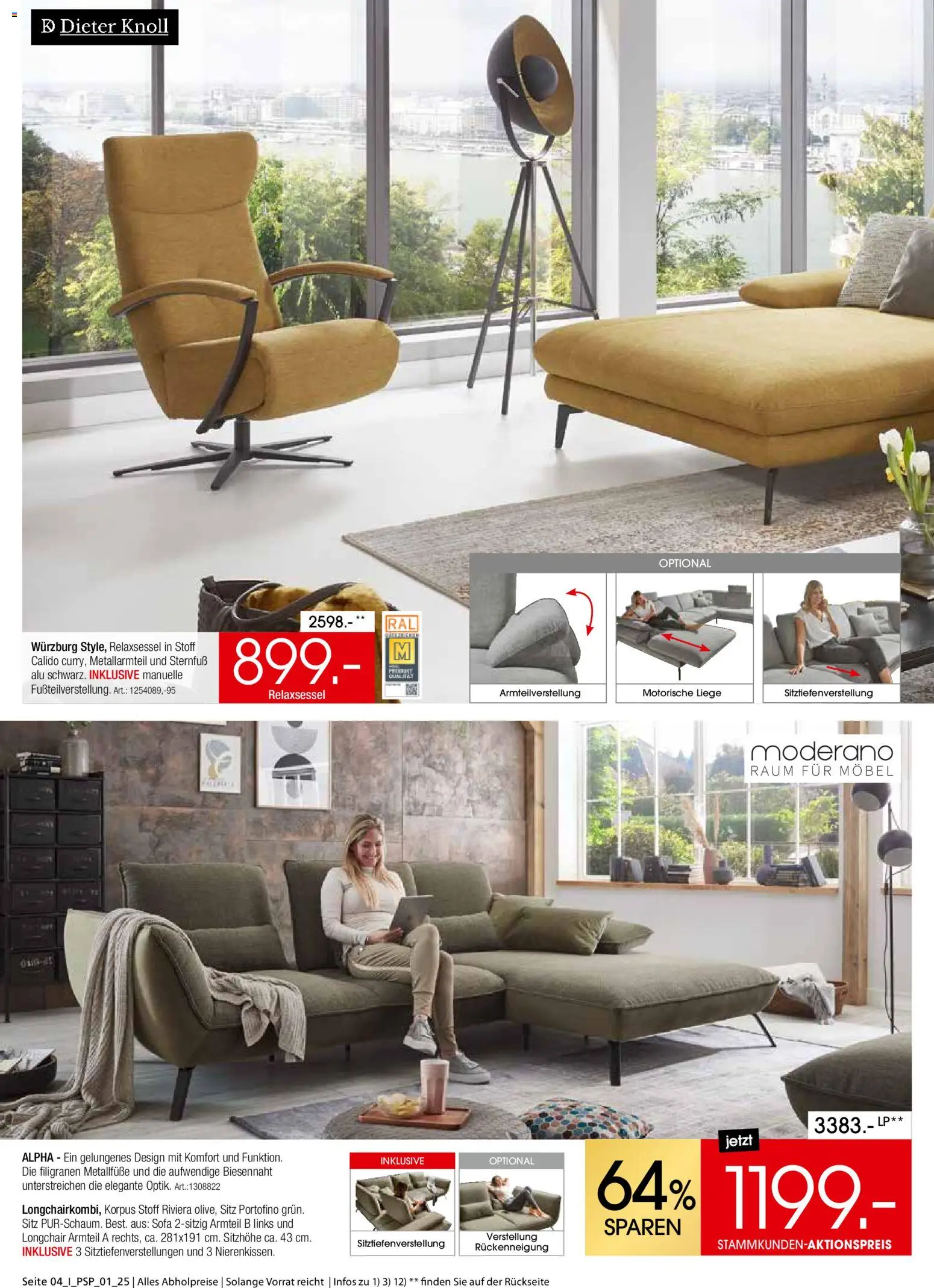 Zurbrüggen  Polstermöbel-Spezial – gültig ab 27.10.2025 | Seite: 4 | Produkte: Relaxsessel, Sofa, Liege