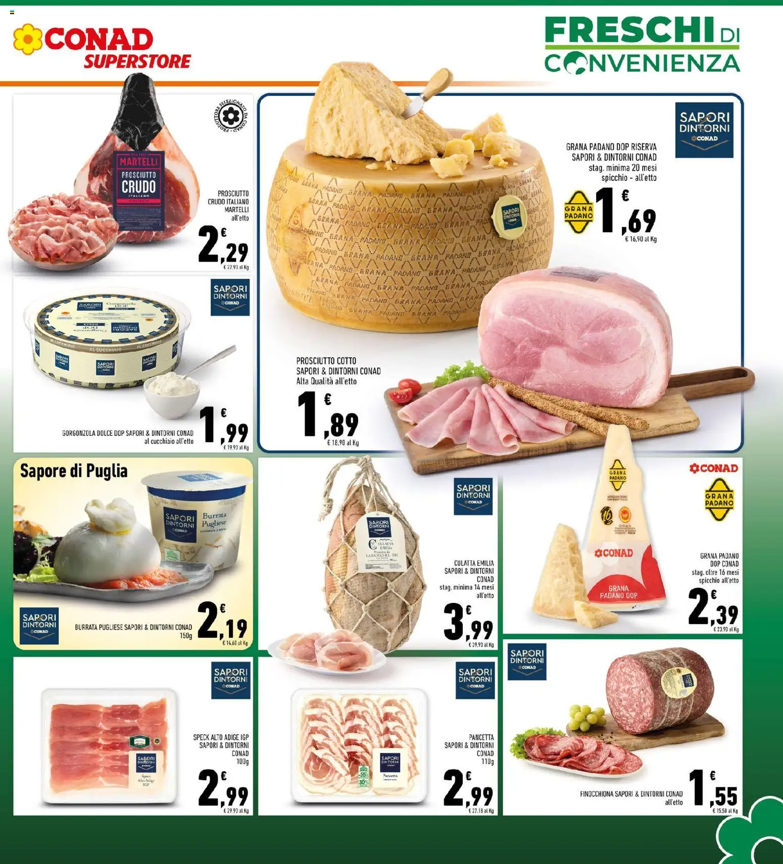 Volantino Conad del 19.11.2025 | Pagina: 7 | Prodotti: Speck, Pancetta, Prosciutto, Grana Padano