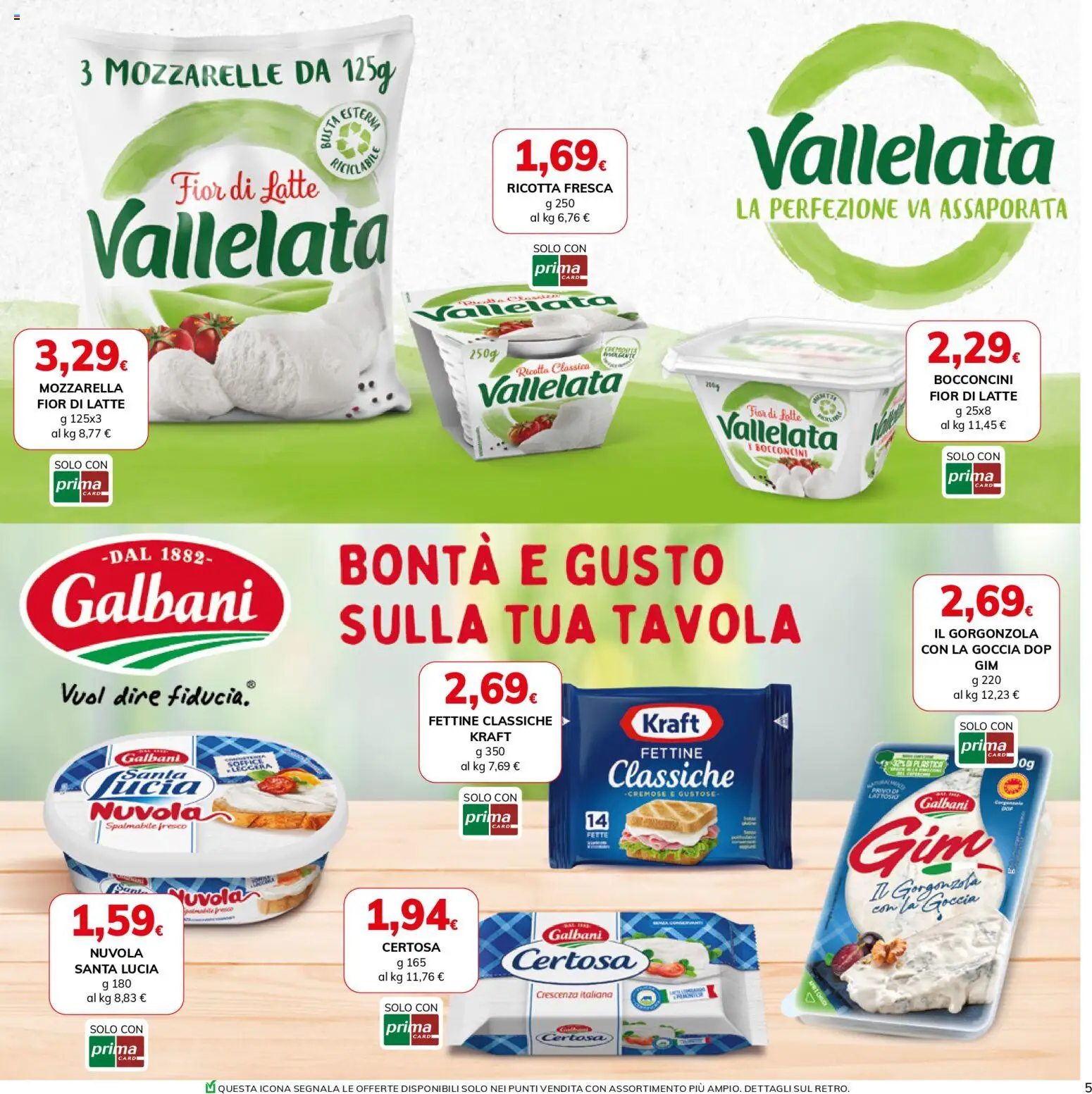 Volantino Basko del 07.04.2026 | Pagina: 5 | Prodotti: Mozzarella, Ricotta, Crescenza, Gorgonzola