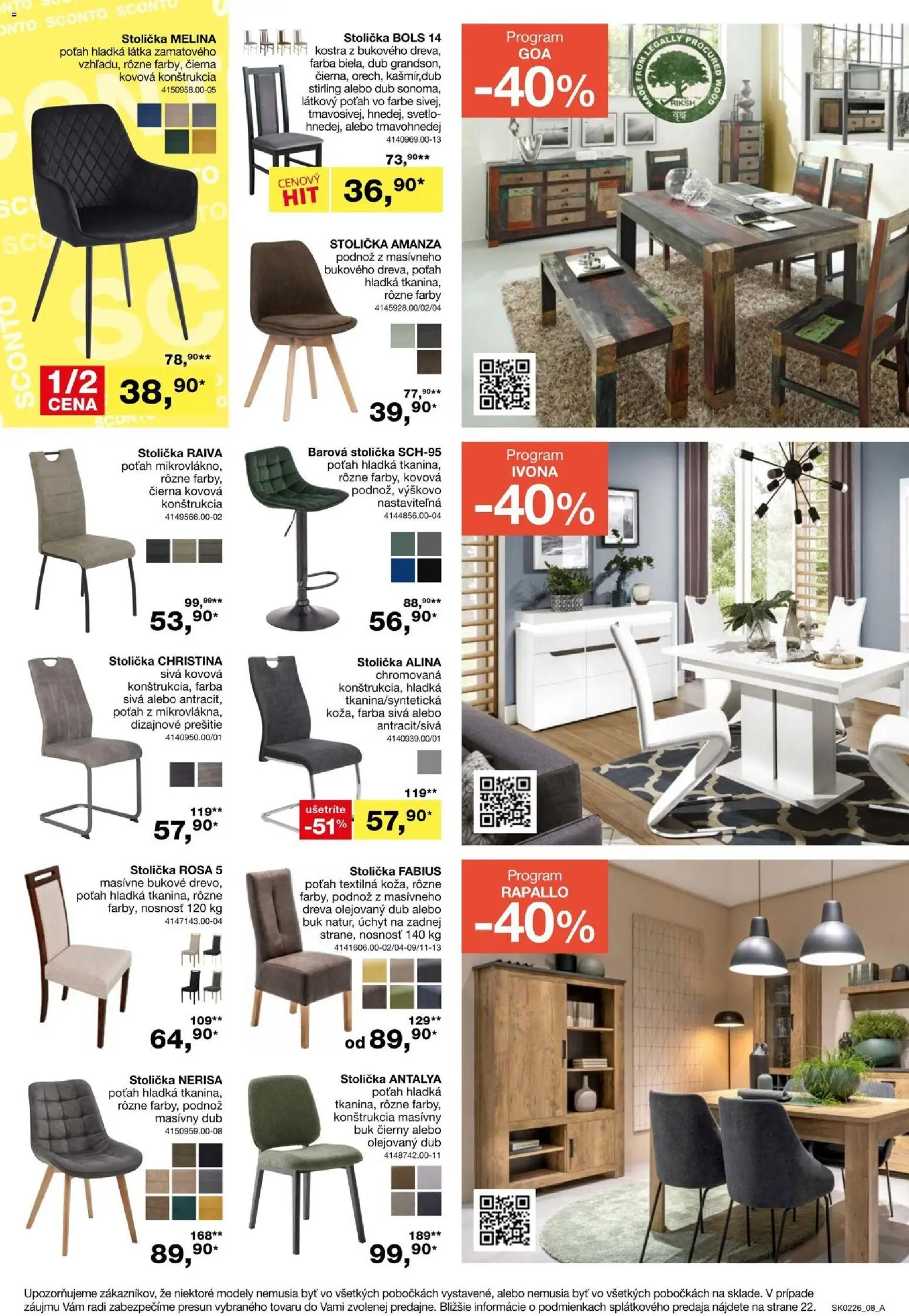 Nové Sconto nábytok akcie – leták je platný od 21.01.2026 | Strana: 8 | Produkty: Barová stolička, Svetlo, Stolička