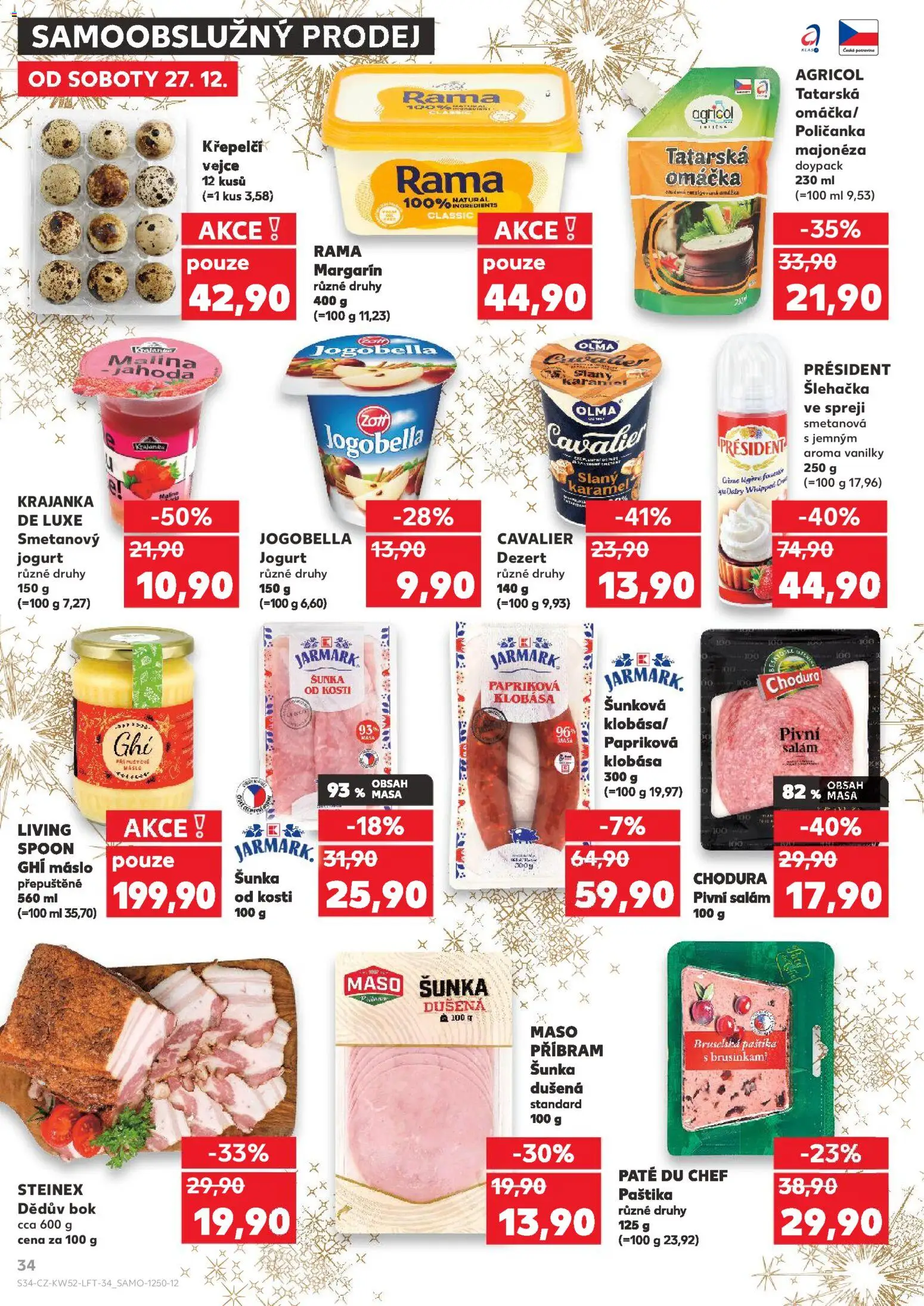 Kaufland leták - Plzeň od 27.12.2025 | Strana: 34 | Produkty: Ghí, Máslo, Jogurt, Tatarská omáčka