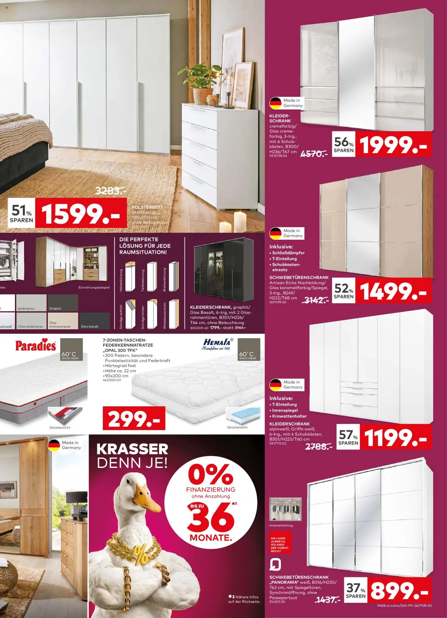 Porta! Prospekt Jena-Isserstedt – gültig ab 01.03.2026 | Seite: 7 | Produkte: Bett, Kleiderschrank, Schwebetürenschrank, Schrank
