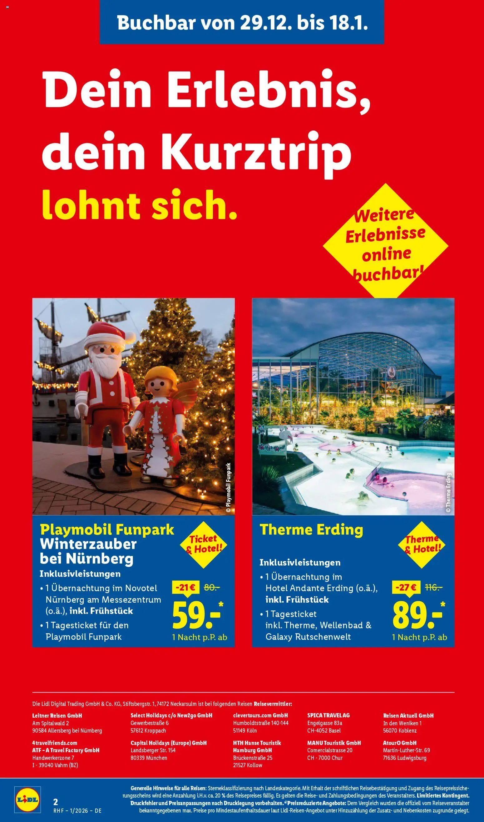 Lidl Reisen Prospekt 	 – gültig ab 29.12.2025 | Seite: 2