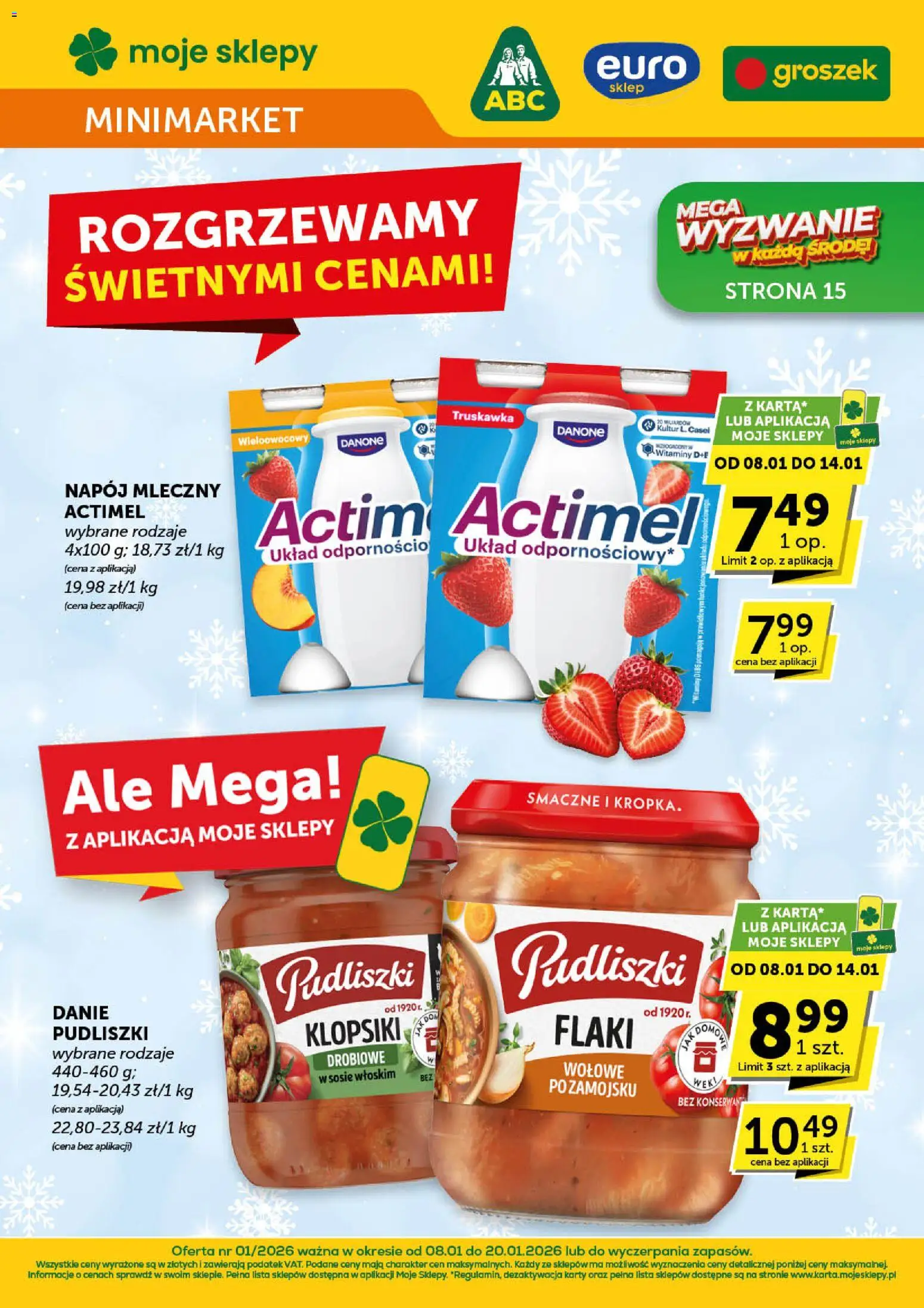 ABC Gazetka - Minimarket od 08.01.2026 | Strona: 1 | Produkty: Groszek, Flaki, Klopsiki
