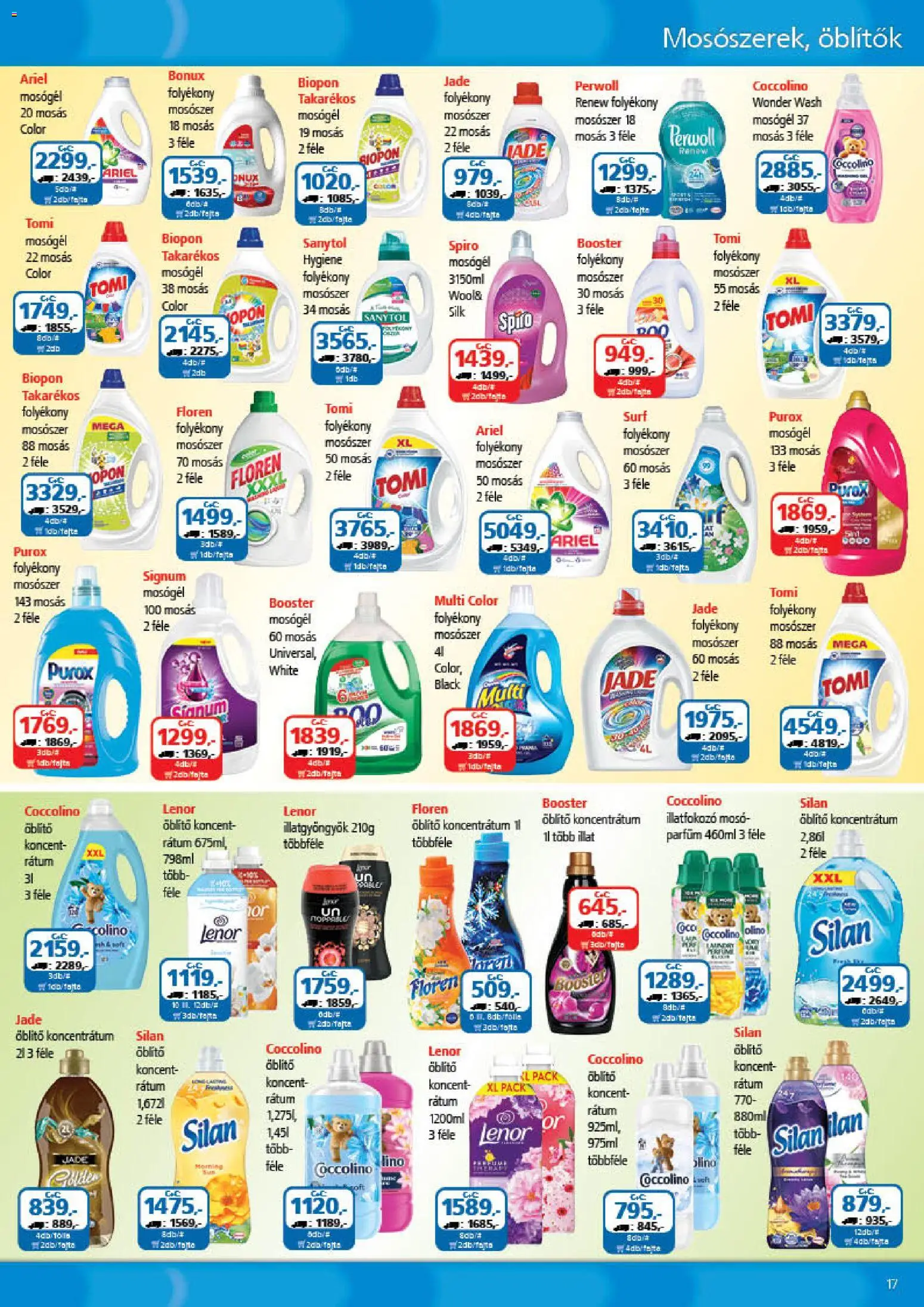 ÁRKLUB akciós ujság - amely érvényes a következő dátumtól: 01.01.2026 | Oldal: 17 | Termékek: Perwoll, Mosógél, Folyékony mosószer, Mosószer
