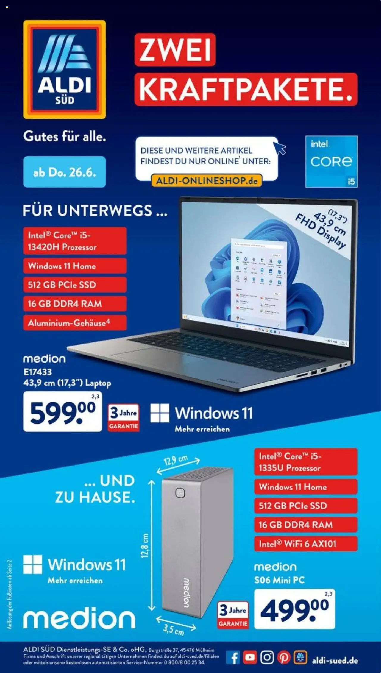 Aldi Süd Prospekt 	 - gültig ab dem 23.06.2025 | Seite: 41 | Produkte: Epson, Kühlgefrierkombination, Heißluftfritteuse, TV