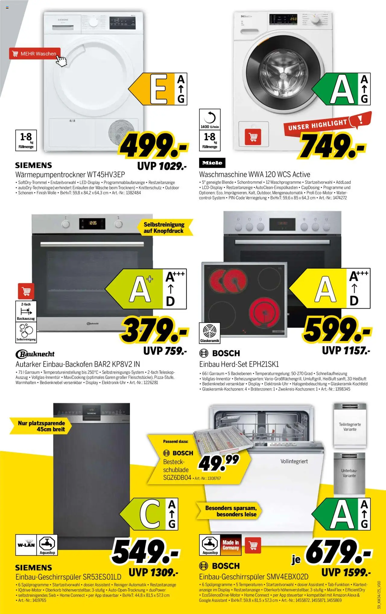 Medimax Prospekt 	 - gültig ab dem 16.08.2025 | Seite: 9 | Produkte: Miele, Bosch, Siemens, Waschmaschine