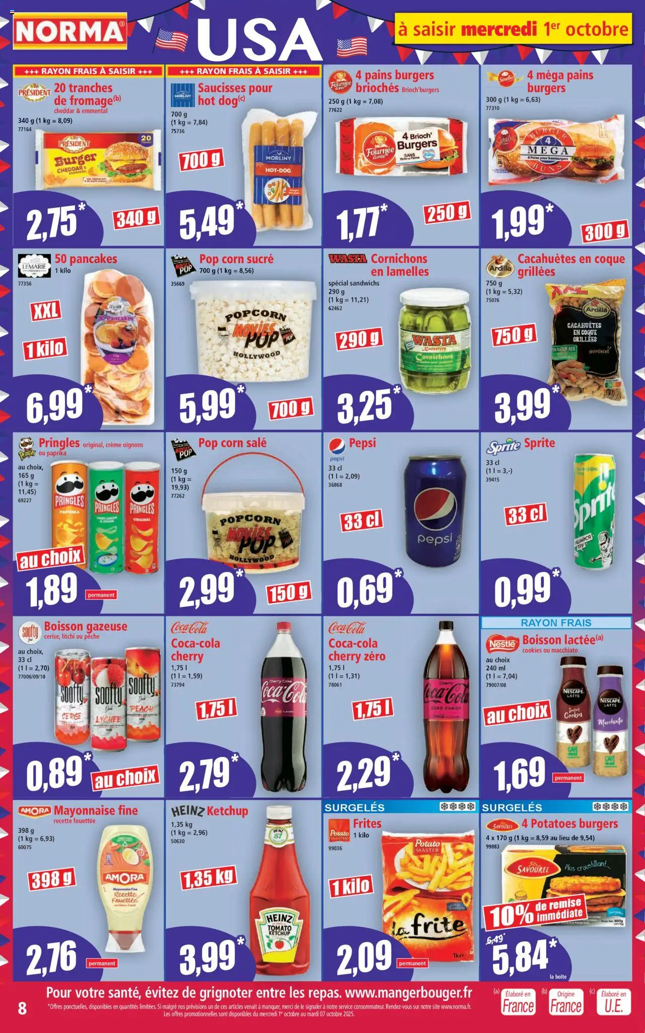 | Page: 8 | Produits: Sucre, Coca cola, Oignons, Crème
