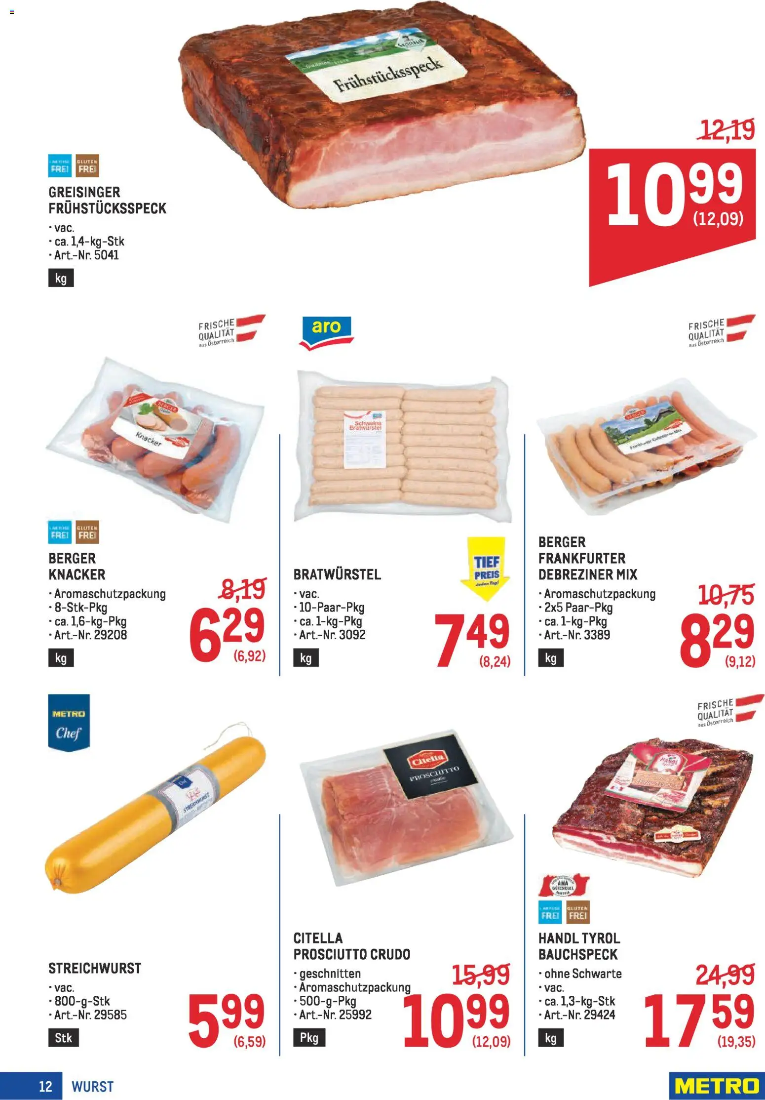 Metro Profi gültig ab 08.01.2026 | Seite: 12 | Produkte: Wurst