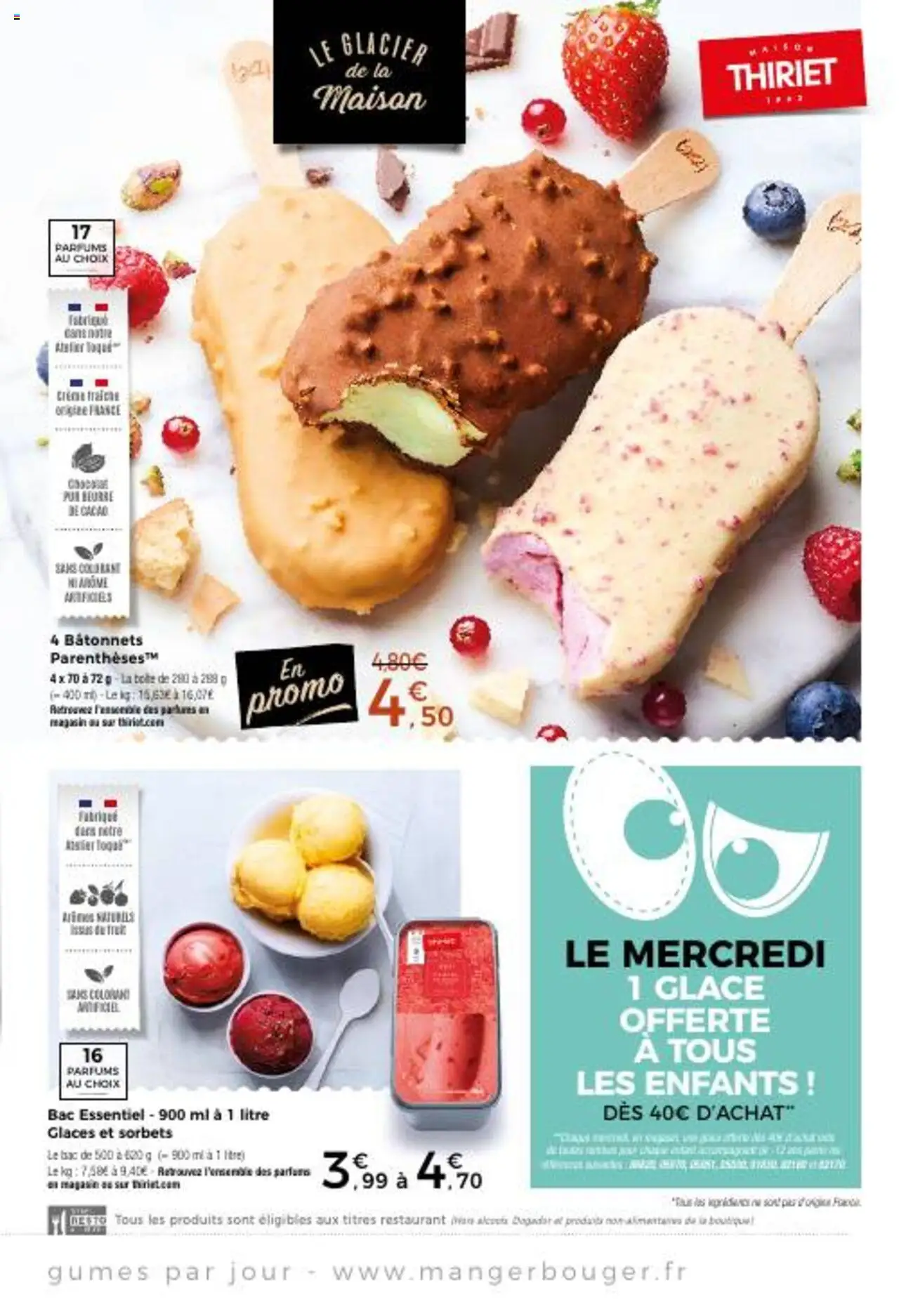 {H1} | Page: 15 | Produits: Glaces, Beurre, Crème fraiche, Crème