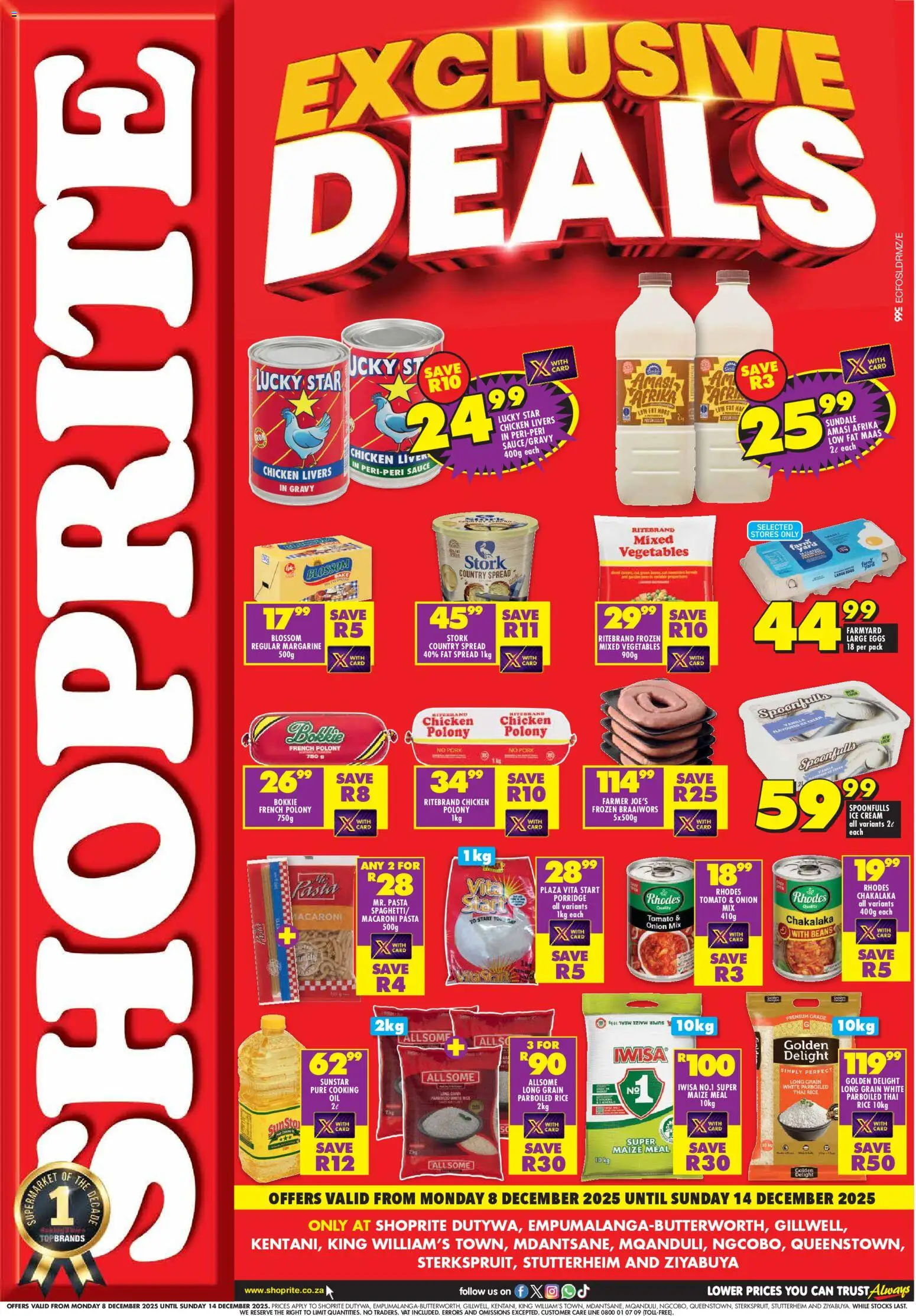New Shoprite catalogue – valid from 08.12.2025 | Page: 1 | Products: Margarine, Pork, Cream, Sauce