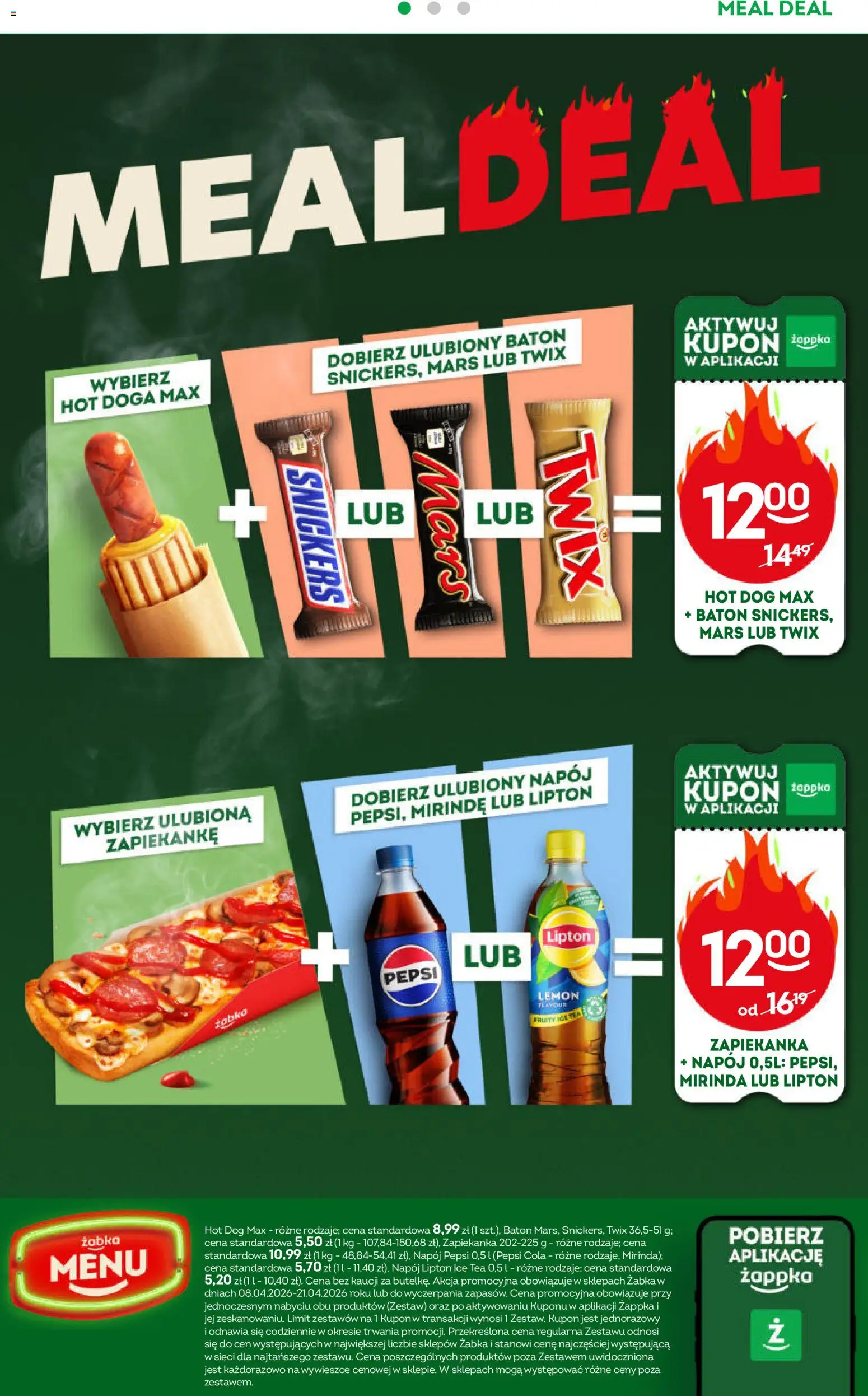 Żabka gazetka od 08.04.2026 | Strona: 50 | Produkty: Ice Tea, Zapiekanka, Pepsi, Baton