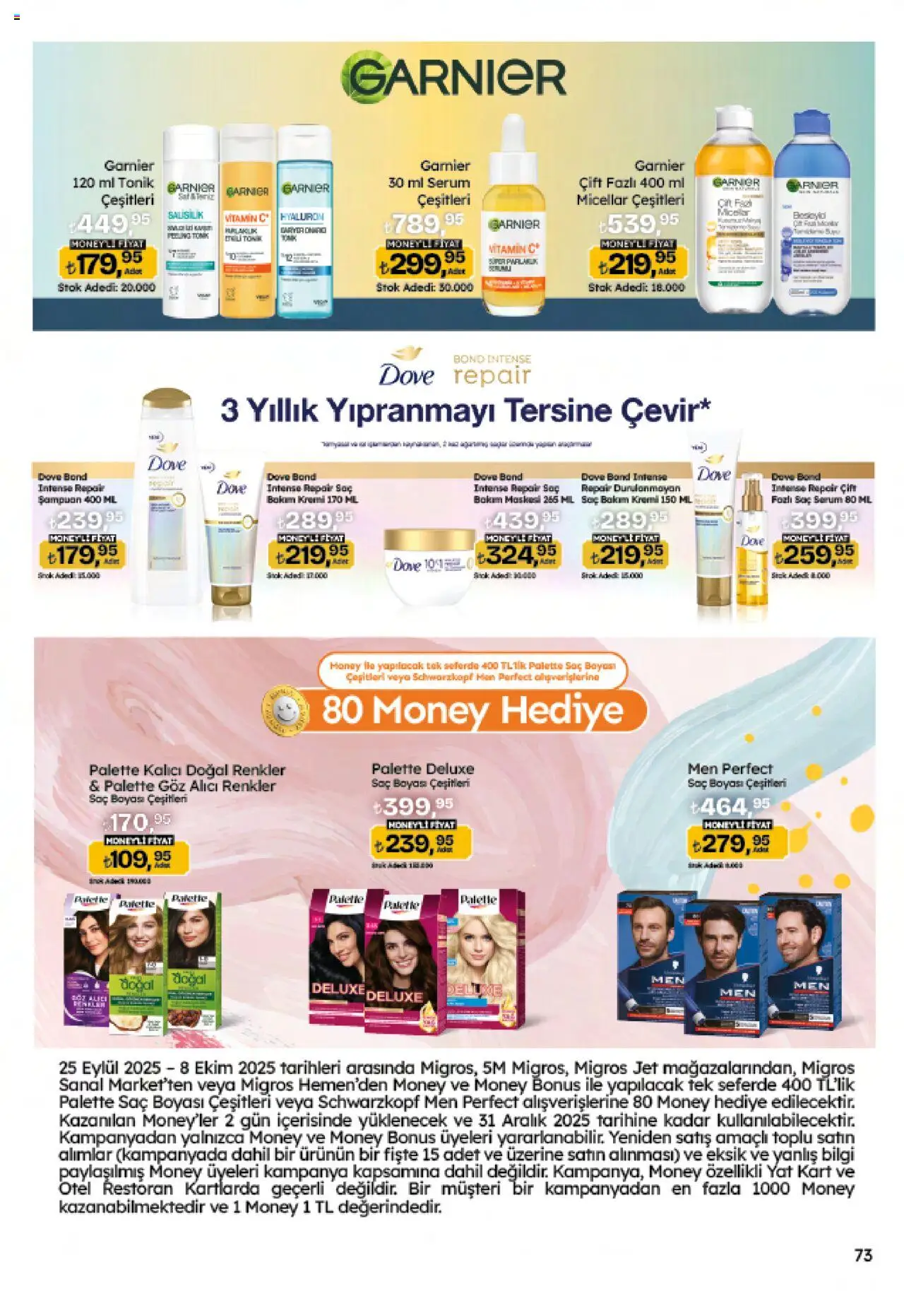 Migros Katalog - Migroskop - 25.09.2025 tarihinden itibaren geçerlidir | Sayfa: 73 | Ürünler: Şampuan, Bot