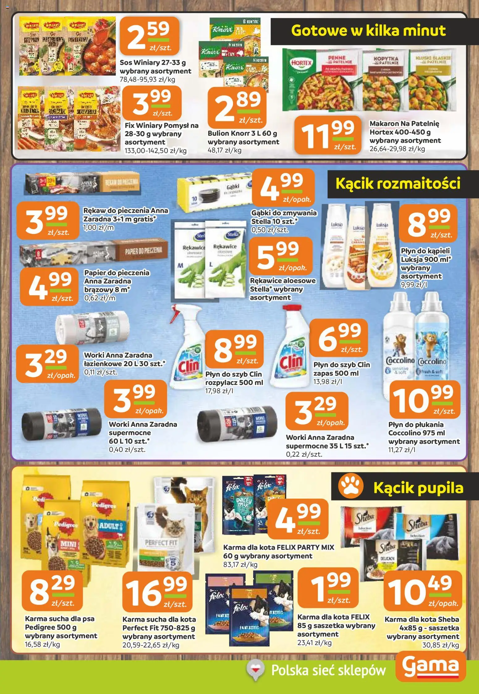 Gama Gazetka od 30.10.2025 | Strona: 9 | Produkty: Penne, Płyn do kąpieli, Karma dla kota, Makaron
