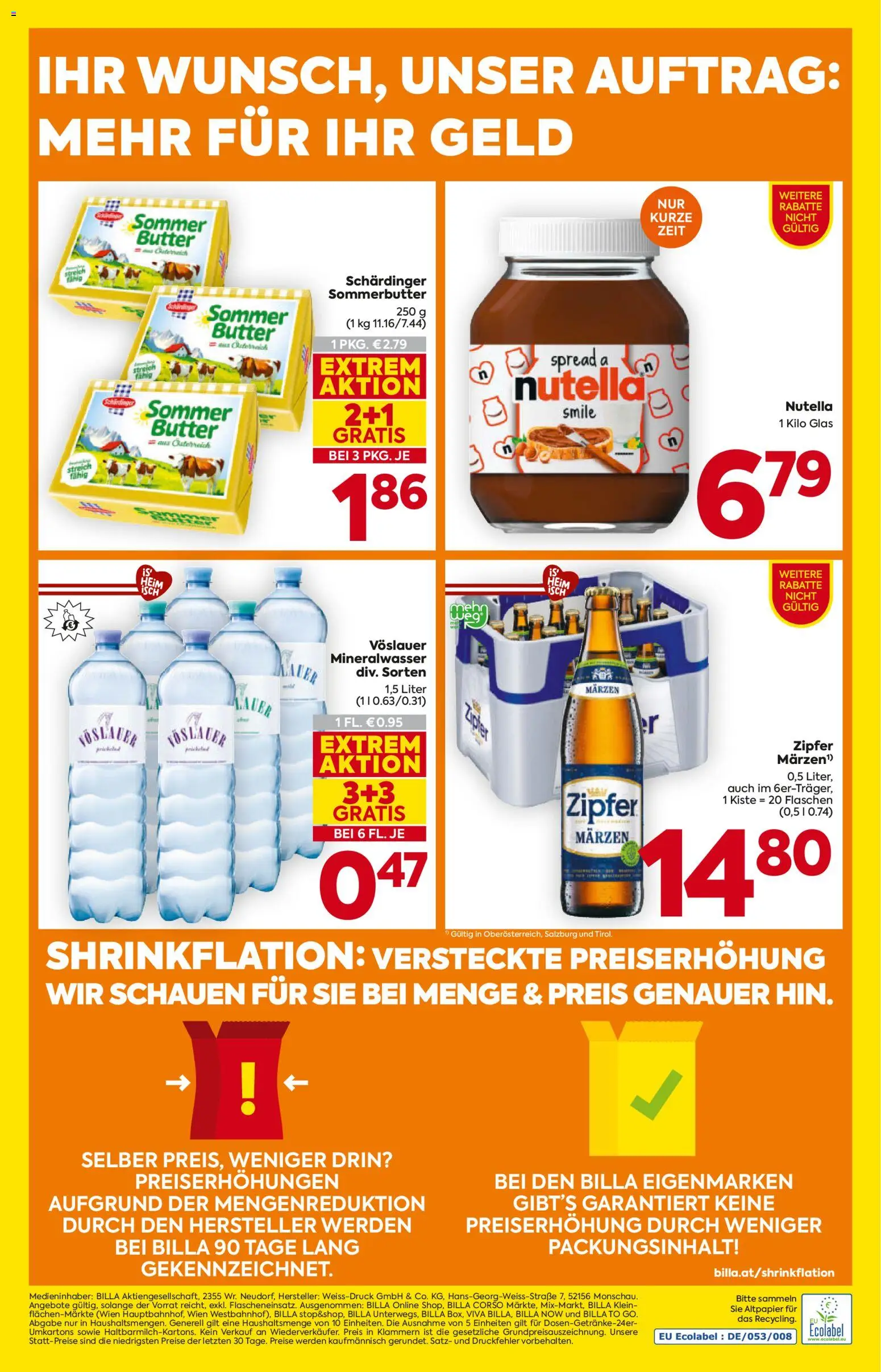 Billa Flugblatt - Oberösterreich gültig ab 15.01.2026 | Seite: 20 | Produkte: Butter