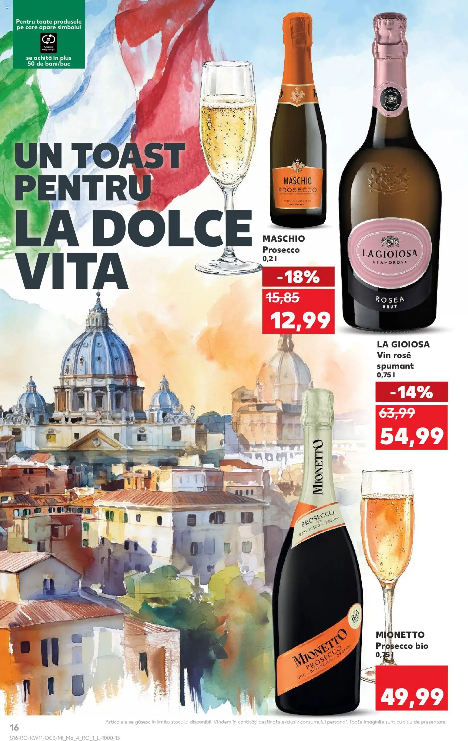 Noul catalog Kaufland – valabil de la 11.03.2026 | Pagină: 16 | Produse: Şerit ödül, Prosecco, Vin