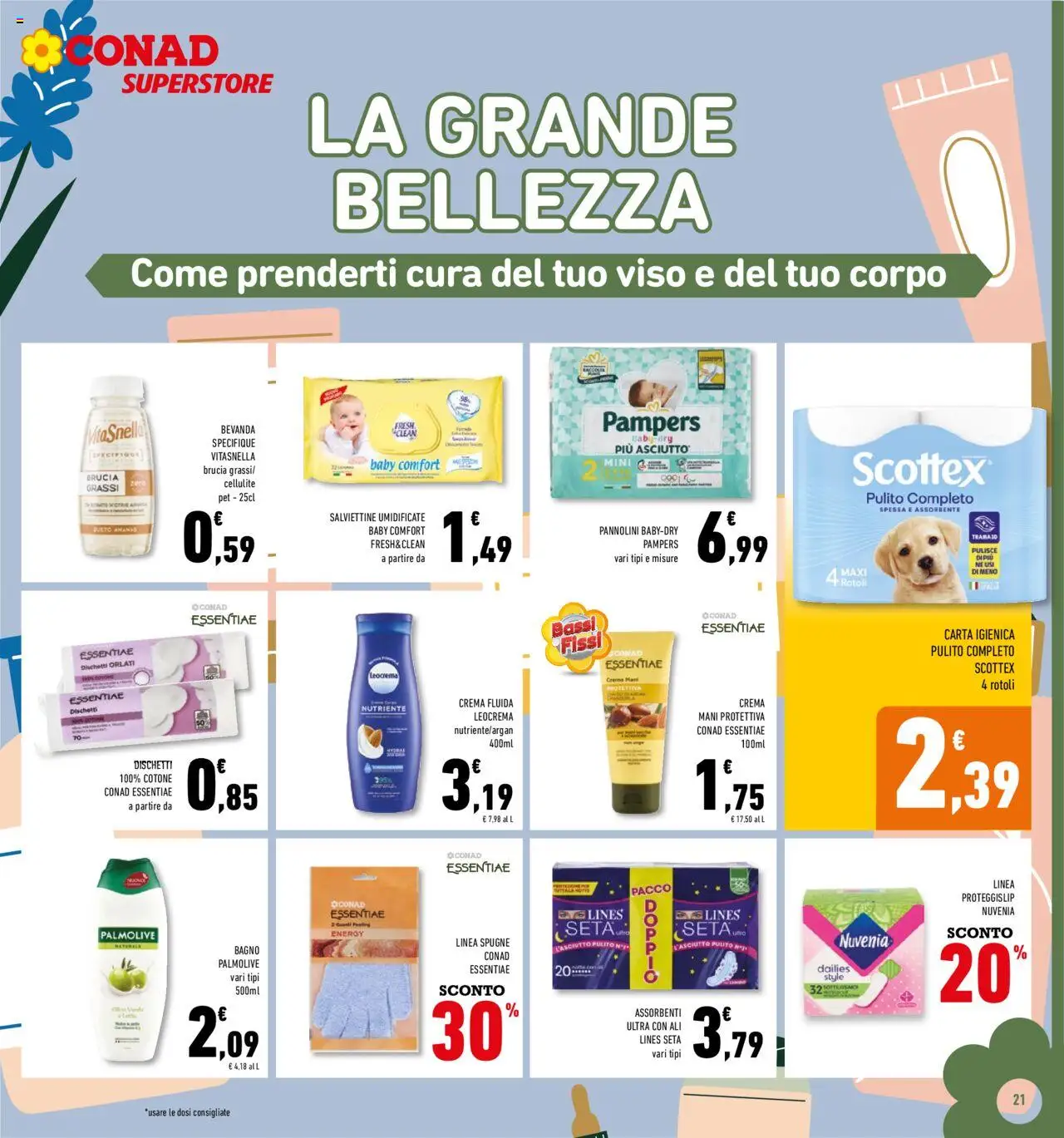 Volantino Conad del 24.09.2025 | Pagina: 21 | Prodotti: Crema, Ananas, Pampers, Bagno