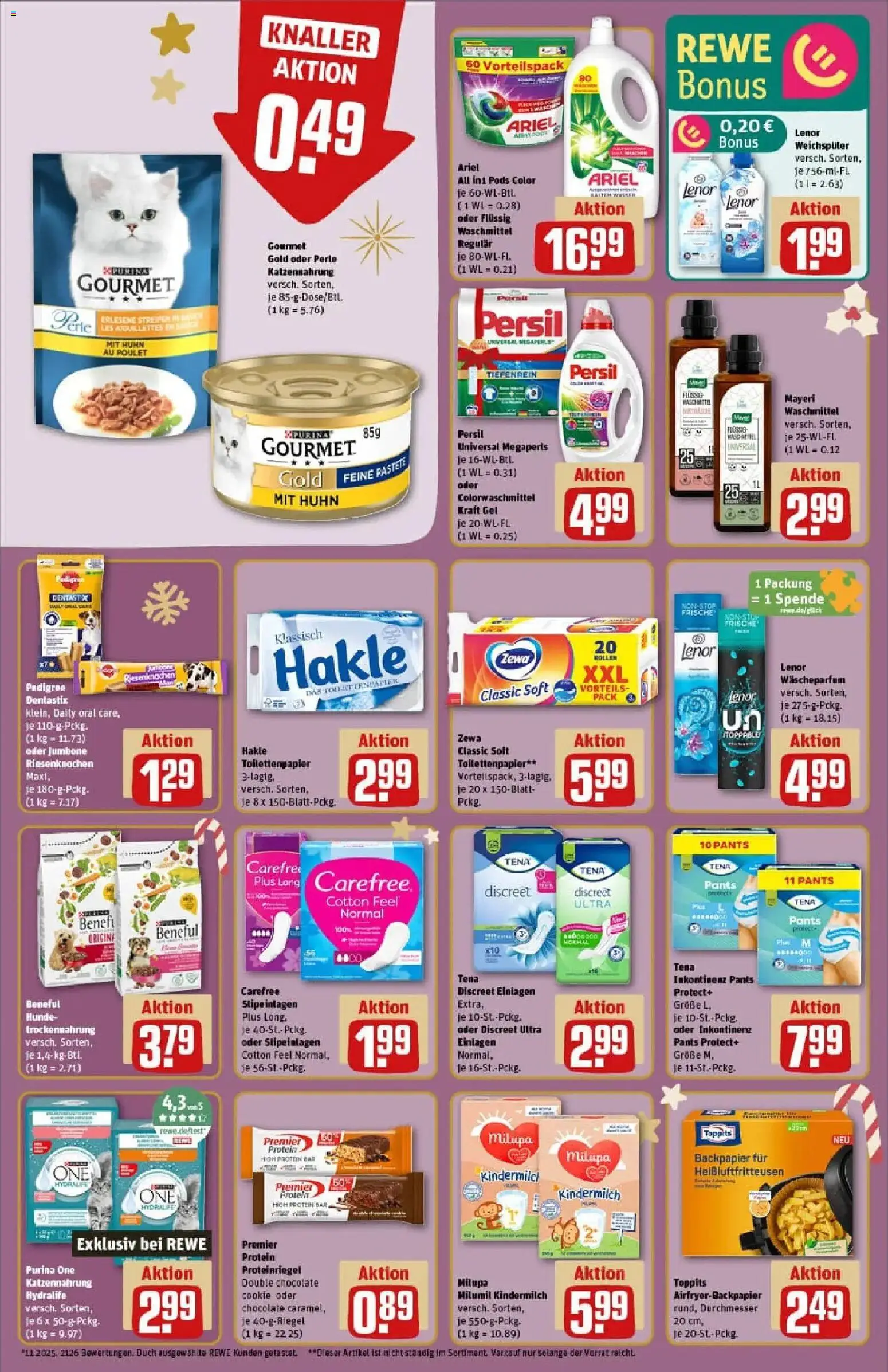 Rewe prospekt Lutherstadt Eisleben	 – gültig ab 01.12.2025 | Seite: 26 | Produkte: Purina one, Zewa, Persil, Toilettenpapier