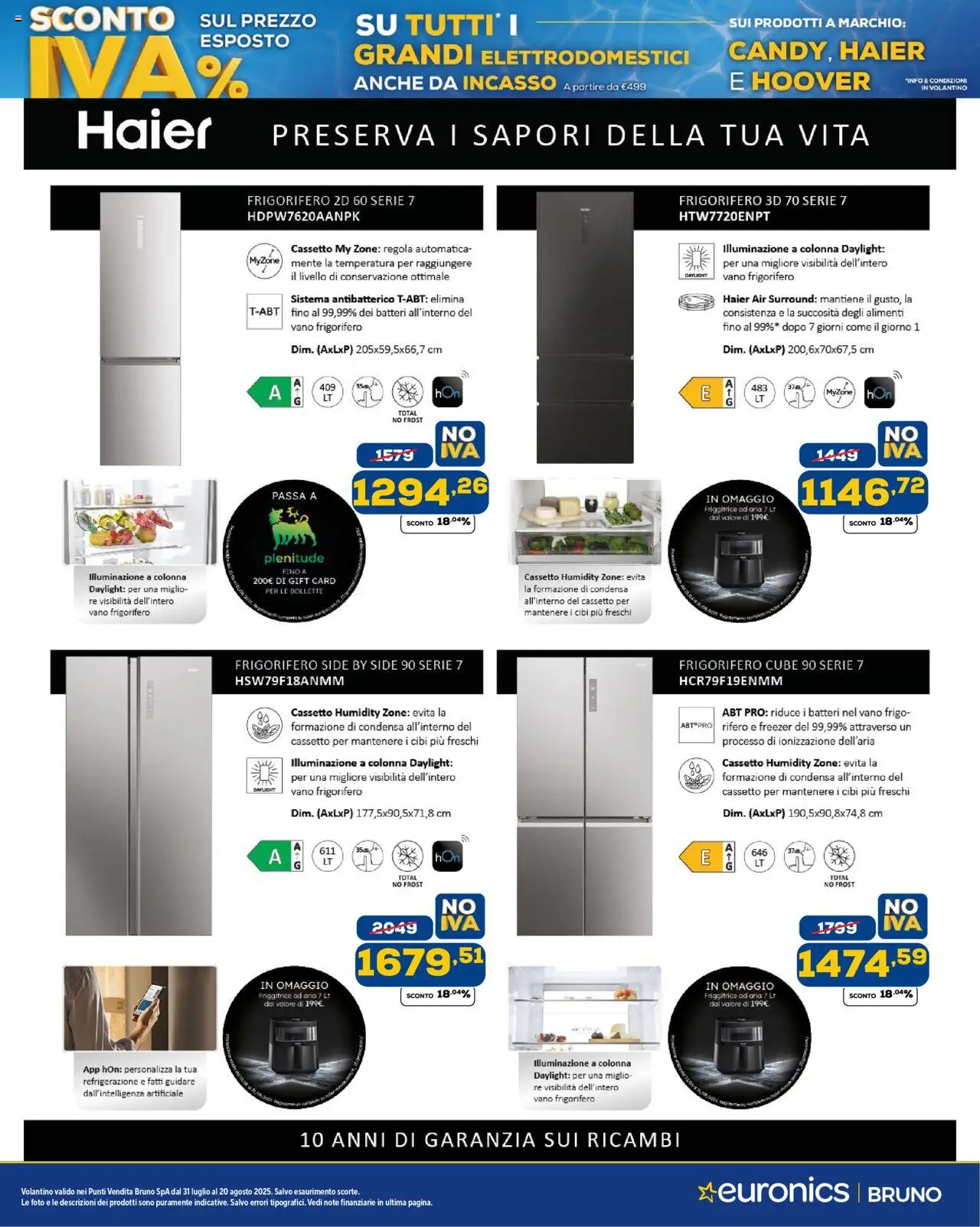 Volantino Euronics del 31.07.2025 | Pagina: 28 | Prodotti: Friggitrice ad aria, Freezer, Frigorifero, Friggitrice