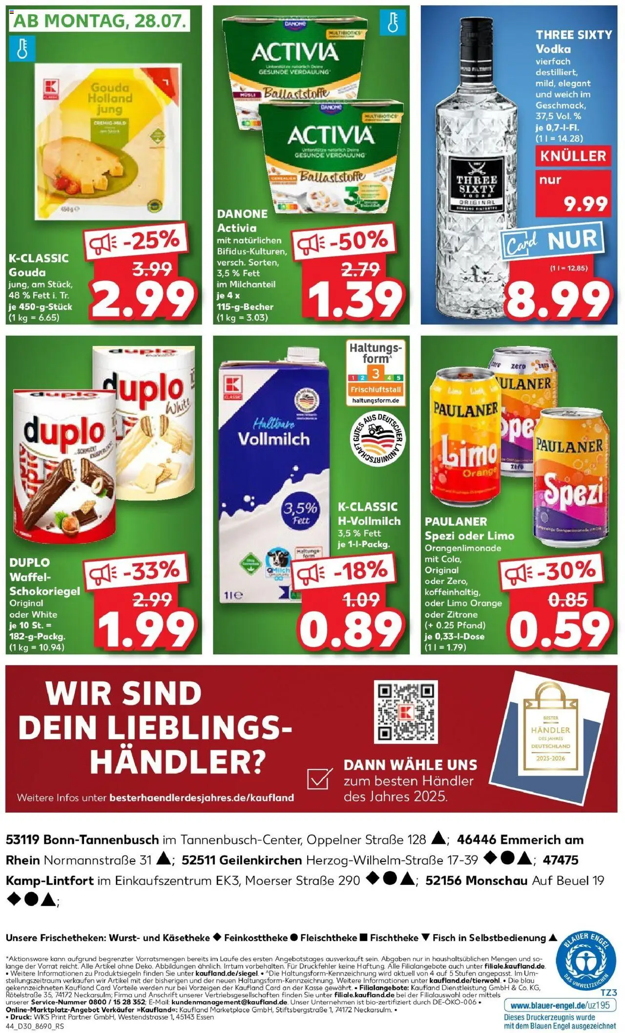 Kaufland prospekt Kamp-Lintfort	 - gültig ab dem 27.07.2025 | Seite: 7 | Produkte: Activia, Danone activia, Gouda, Wurst