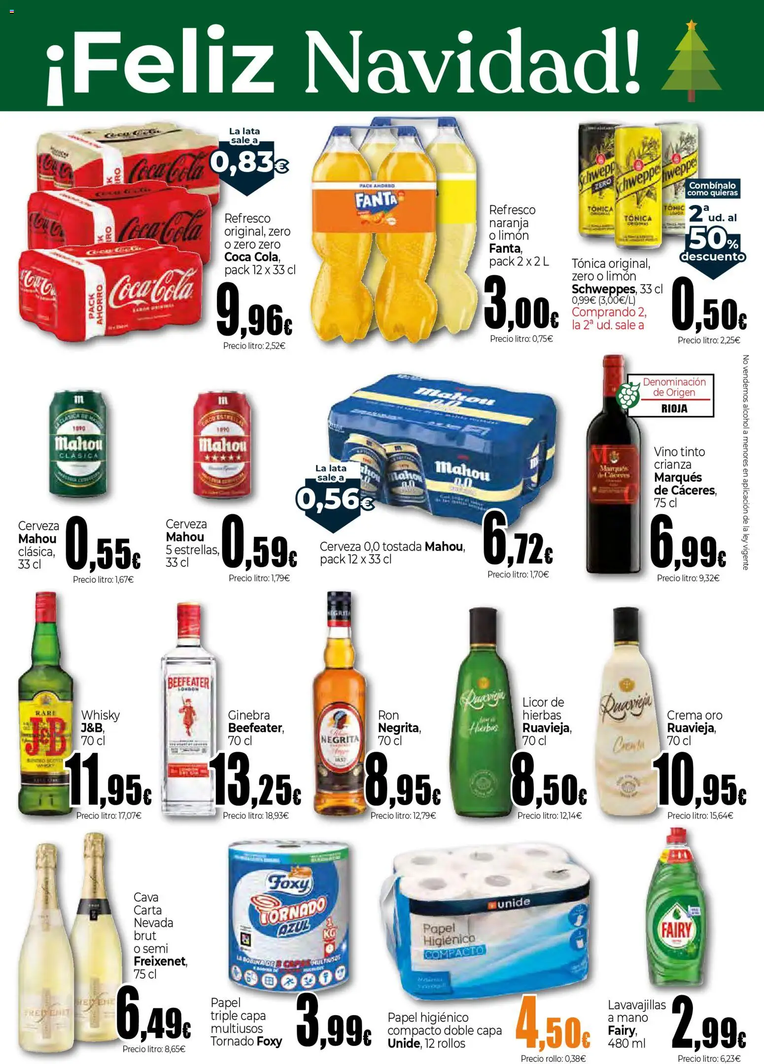 Unide - Feliz Navidad Supermercados  │ válido desde el 18.12.2025 | Página: 3 | Productos: Σφουγγαρίστρα, Ginebra, Whisky, Lavavajillas