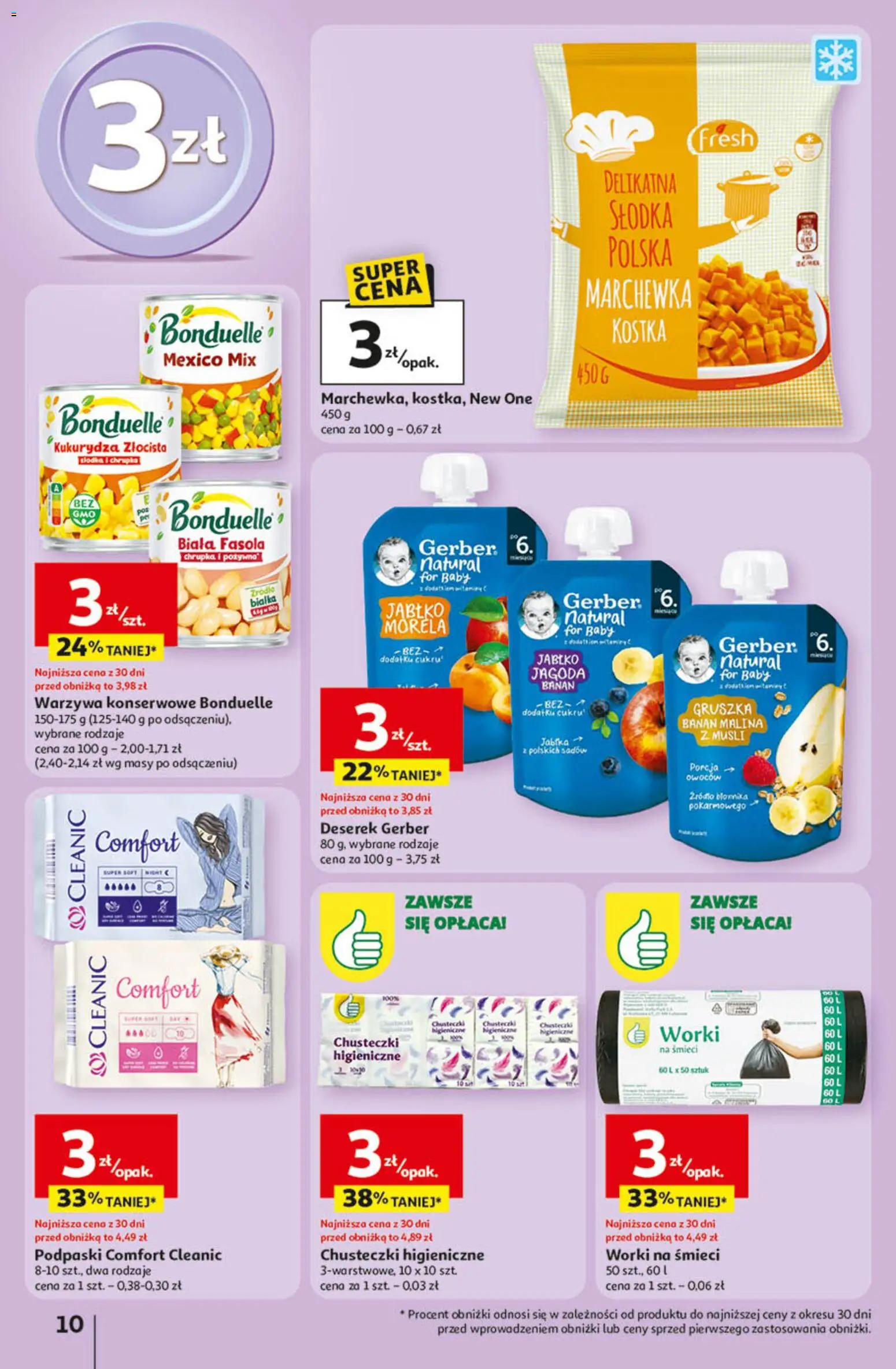 Auchan Gazetka - Wielkie Przeboje Cenowe Hipermarket od 02.01.2026 | Strona: 10 | Produkty: Malina, Chusteczki higieniczne, Jabłka, Marchewka