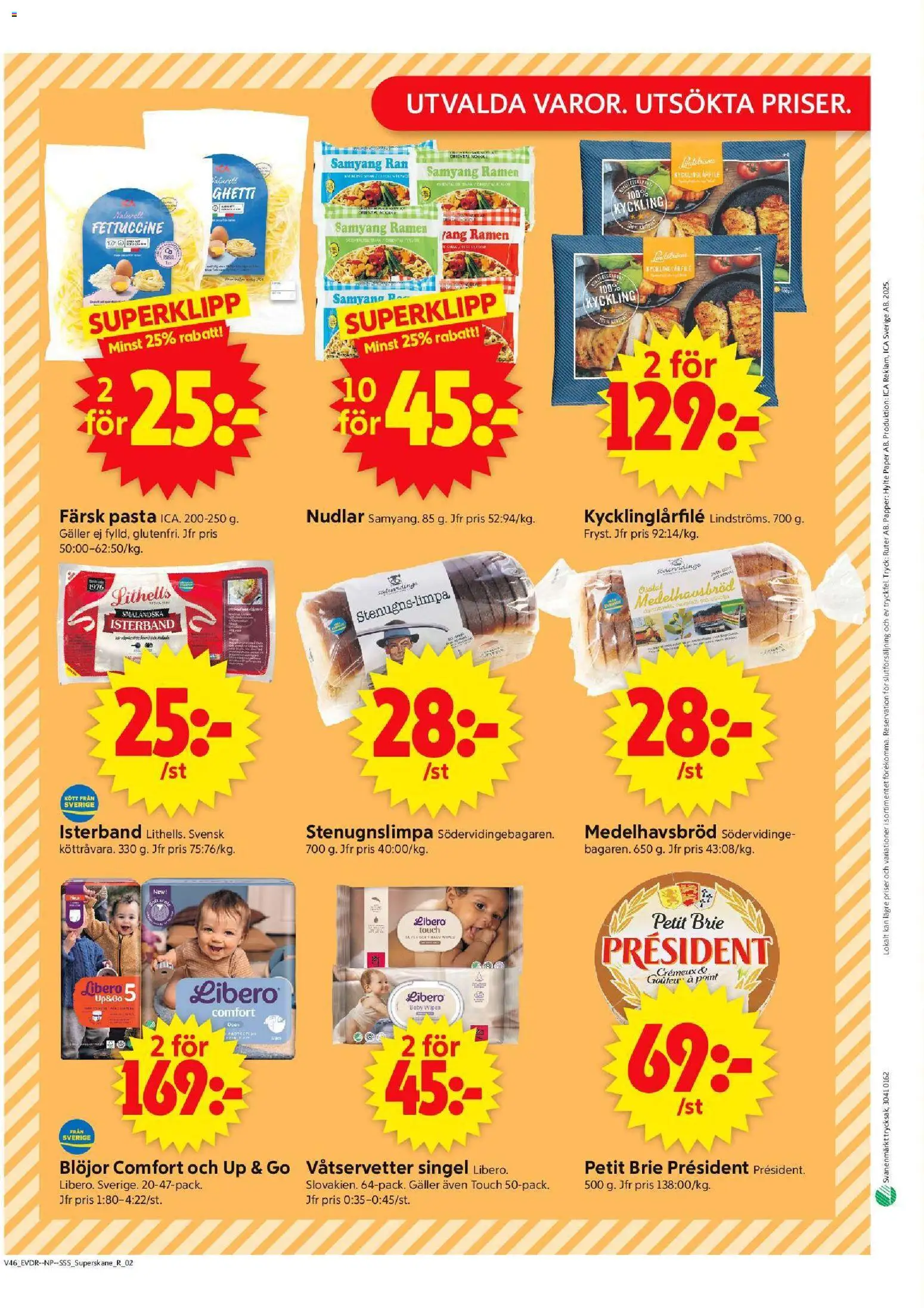 ICA Supermarket reklamblad aktuell från 10.11.2025 | Sida: 10 | Produkter: Galler, Papper, Pasta, Blöjor