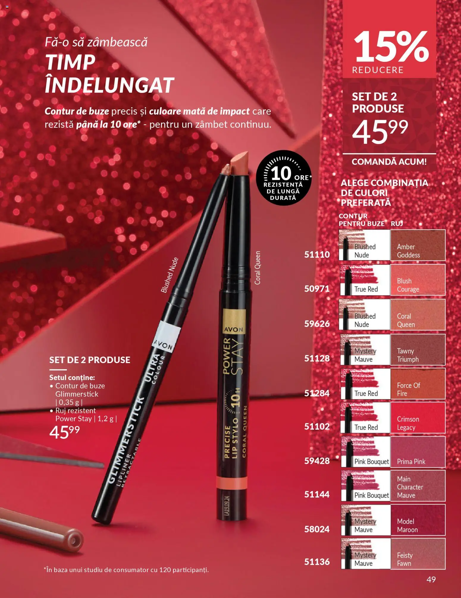 Noul catalog Avon – valabil de la 01.12.2025 | Pagină: 51 | Produse: Blush, Ruj, Peluş Köpek Yatağı