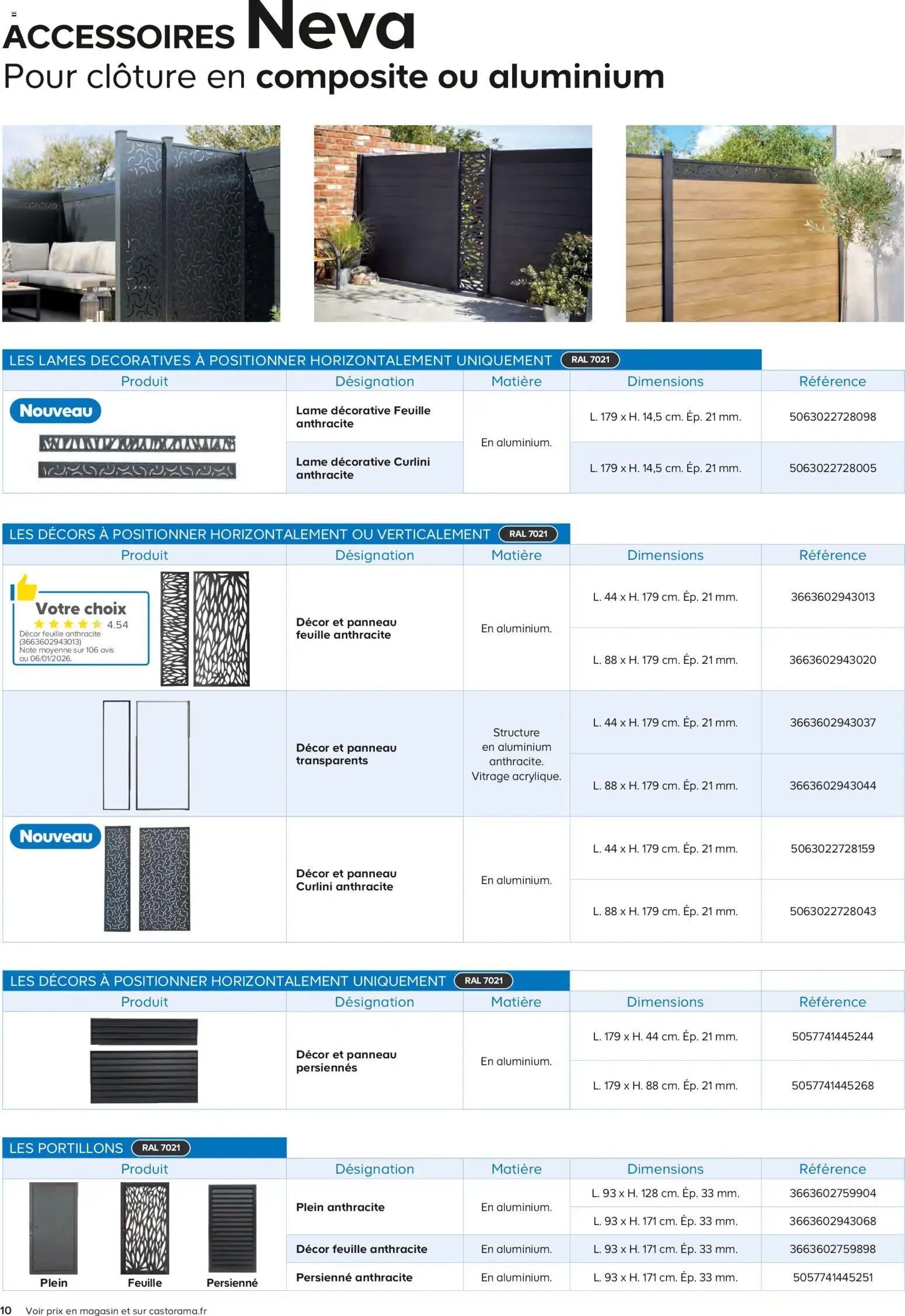 {H1} | Page: 10 | Produits: Persiennes, Clôture
