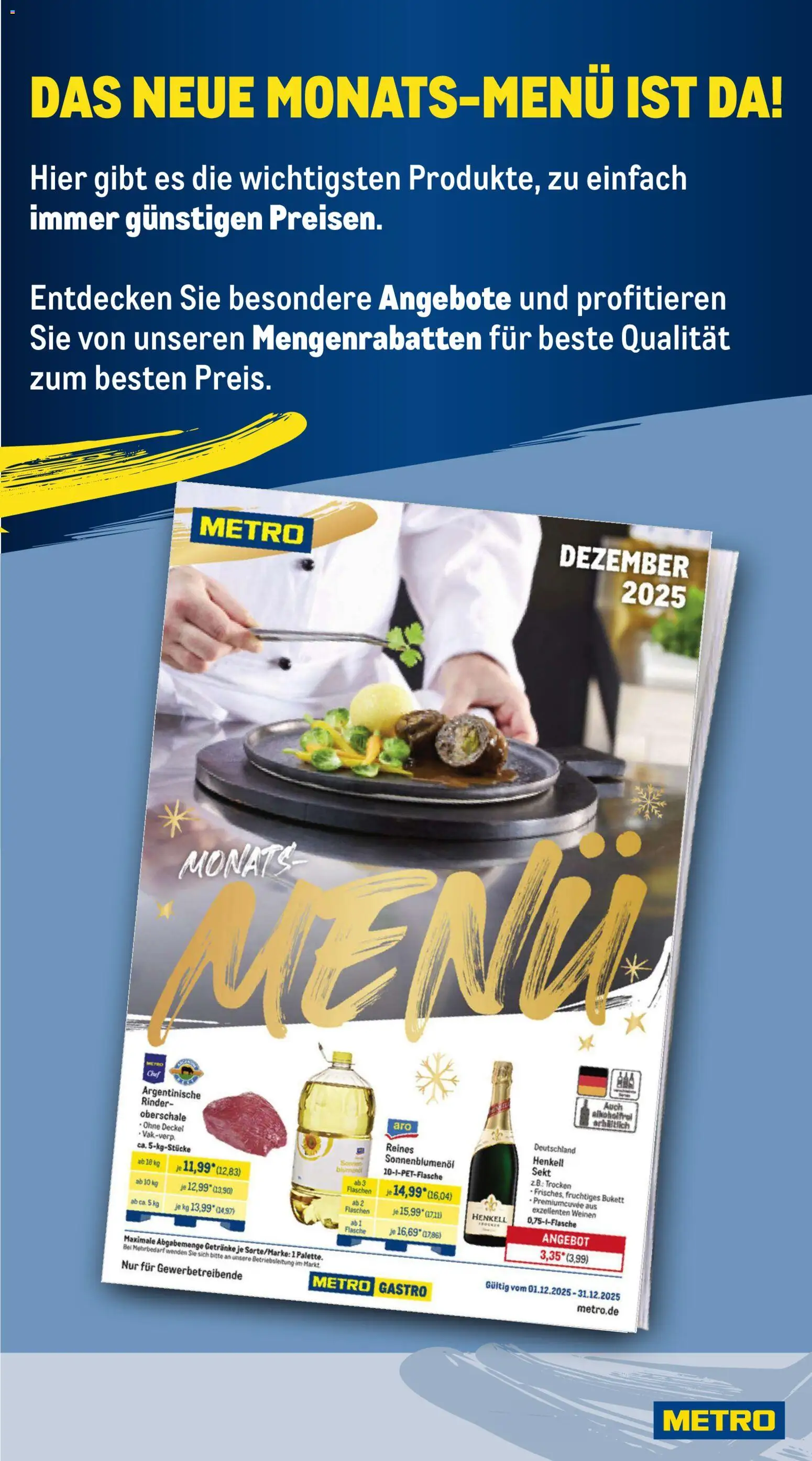 Metro Prospekt 	 – gültig ab 22.12.2025 | Seite: 27 | Produkte: Sonnenblumenol, Sekt