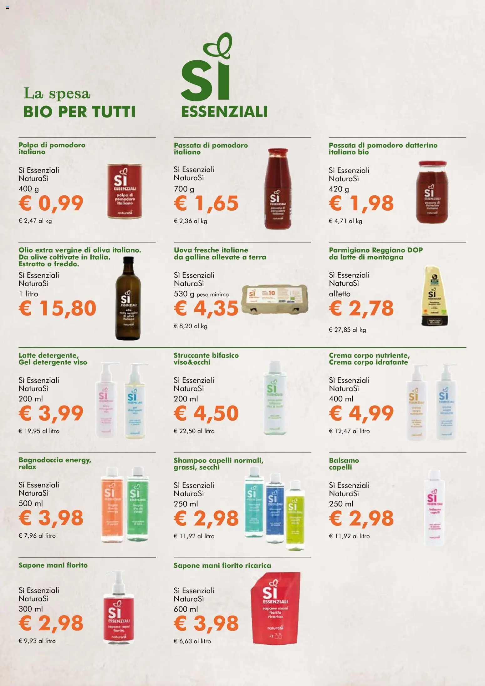 Volantino Natura Sì del 29.10.2025 | Pagina: 5 | Prodotti: Shampoo, Uova, Sapone, Latte