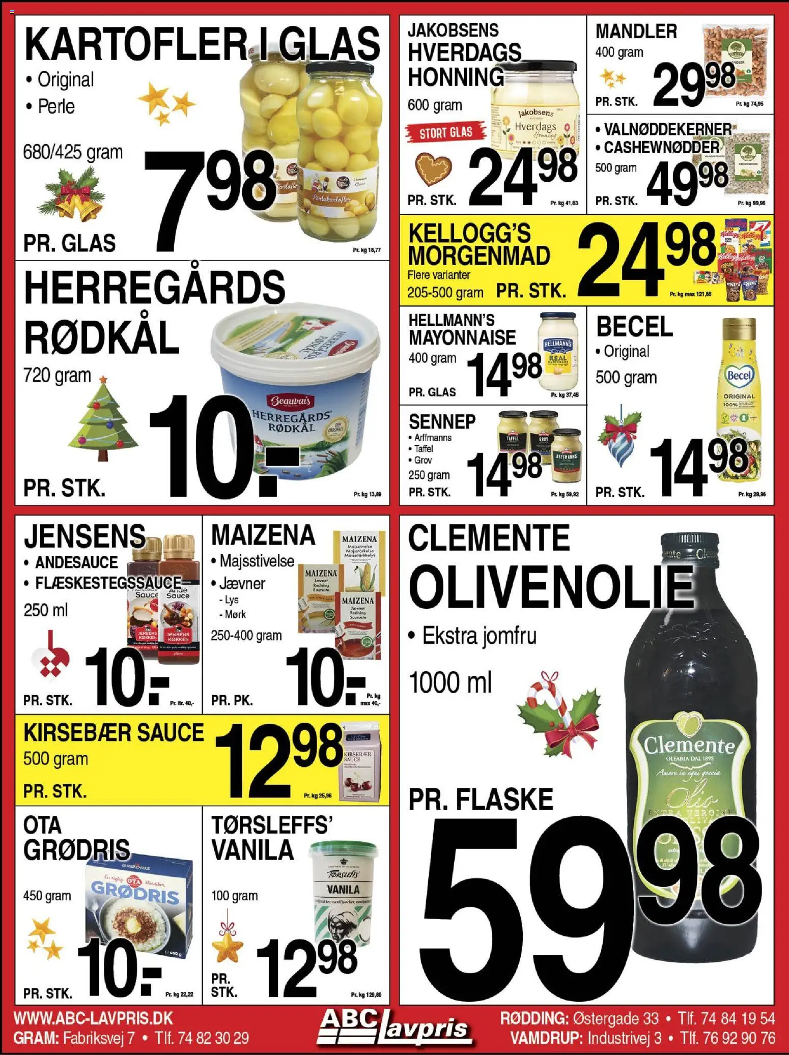 Abc Lavpris tilbudsavis – gyldig fra 10.12.2025 | Side: 4 | Produkter: Kirsebær, Mandler, Sennep, Honning