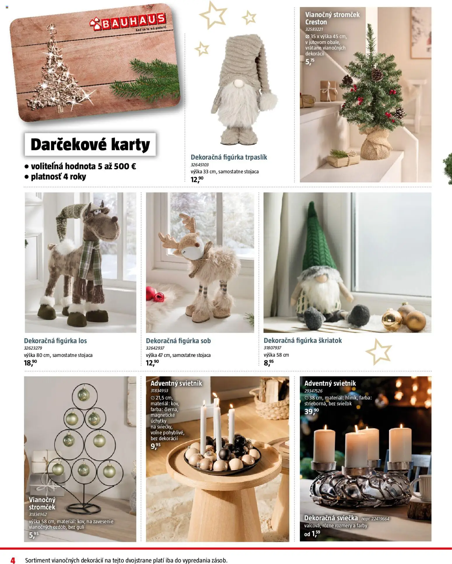 Nové Bauhaus akcie – leták je platný od 08.12.2025 | Strana: 4 | Produkty: Úchytky, Vianočný stromček, Svietnik