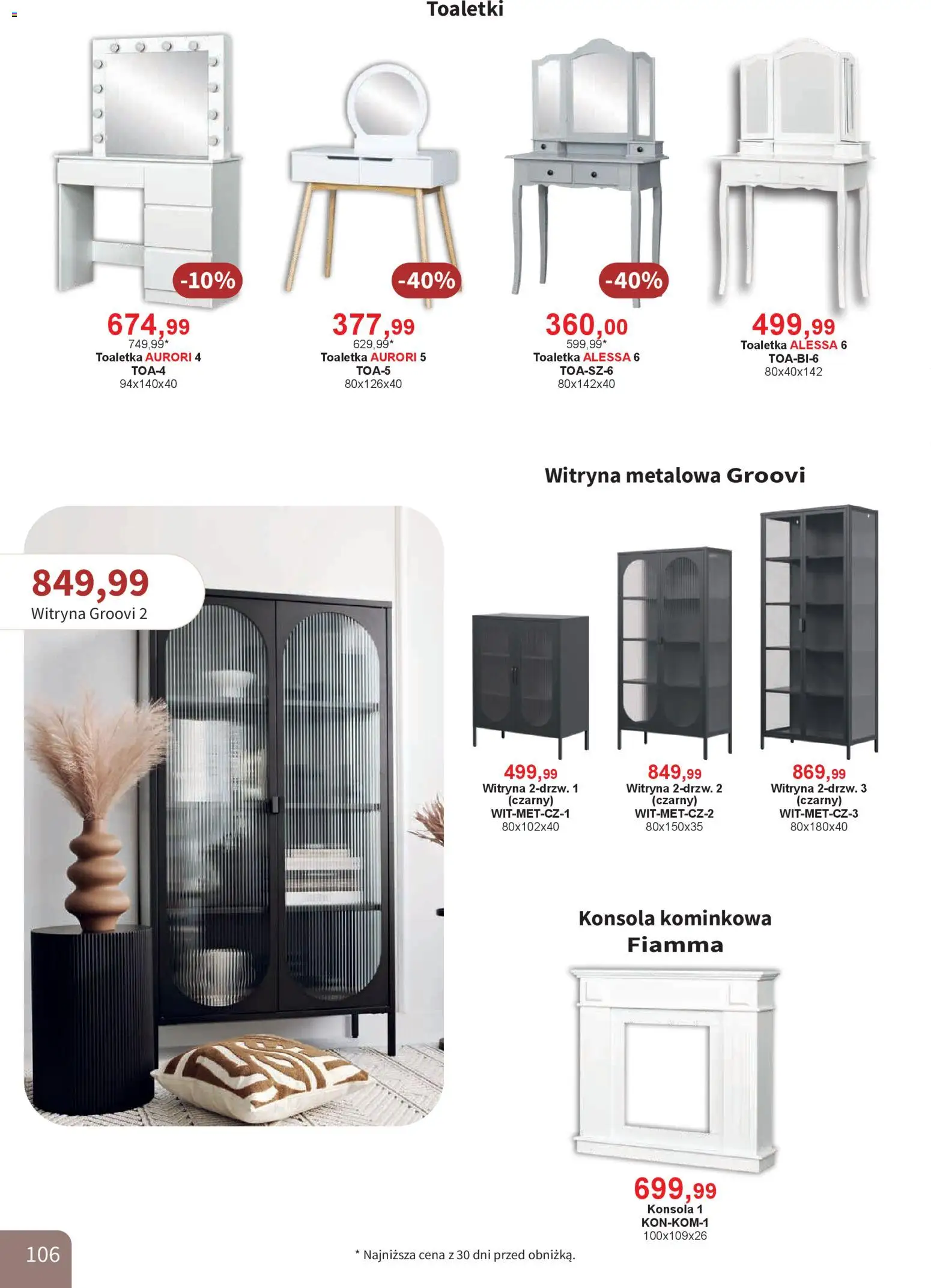 Bodzio Katalog od 01.04.2026 | Strona: 106 | Produkty: Konsola, Witryna, Toaletka