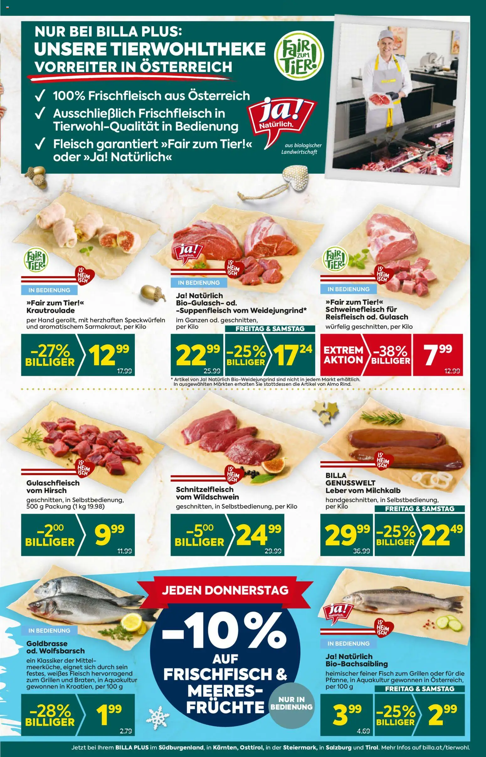 Billa Plus Flugblatt - Steiermark gültig ab 20.11.2025 | Seite: 9 | Produkte: Schweinefleisch, Fisch