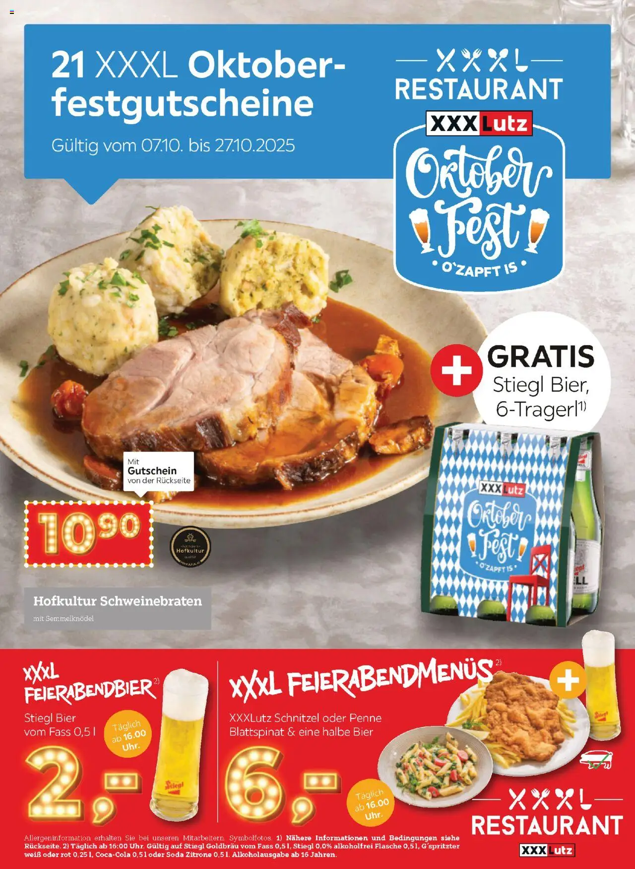 XXXLutz Oktober Festchutscheine gültig ab 07.10.2025 | Seite: 1 | Produkte: Zitrone, Bier